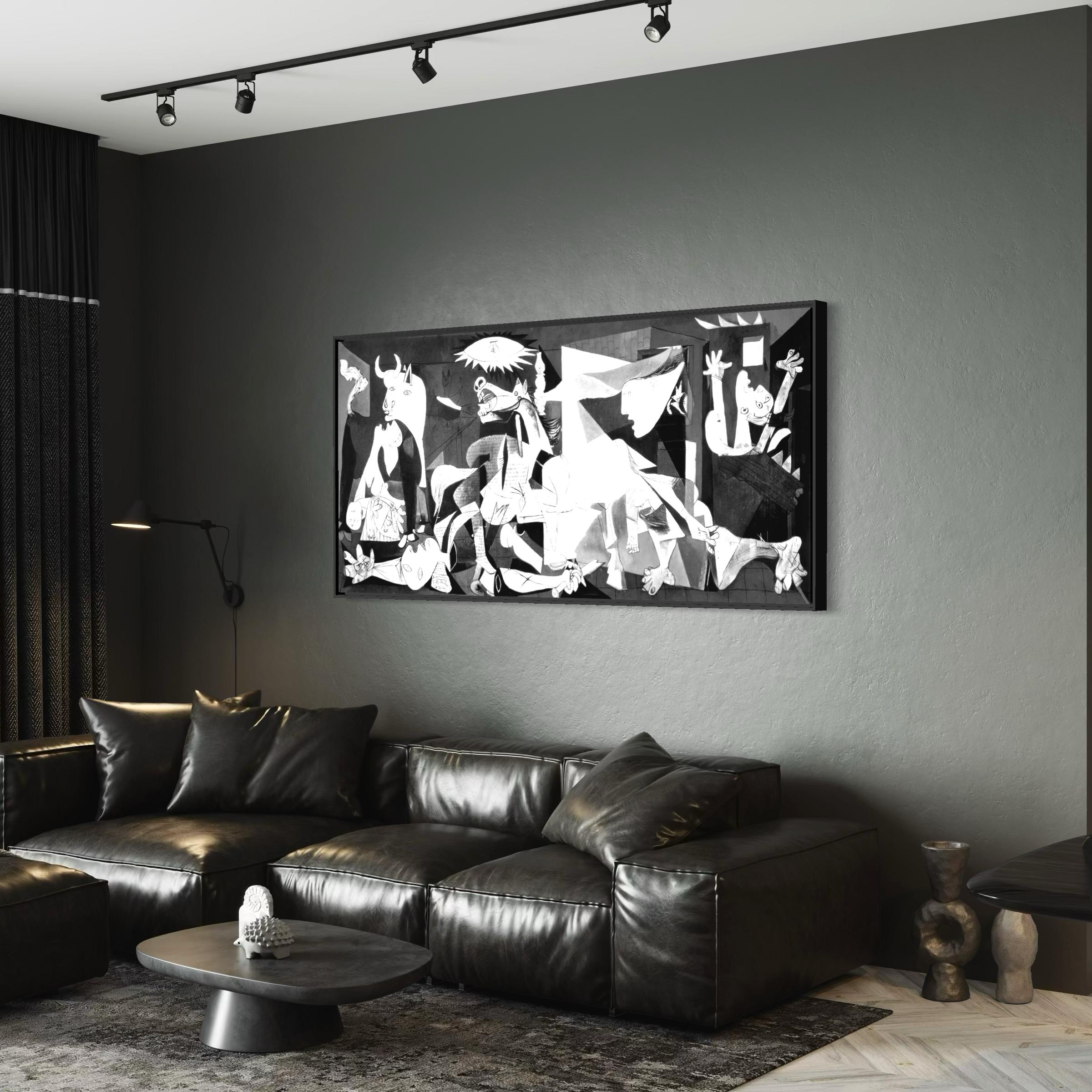 Guernica Picasso Black & White Cubism Artwork Poster Print | Canvas Wall Art