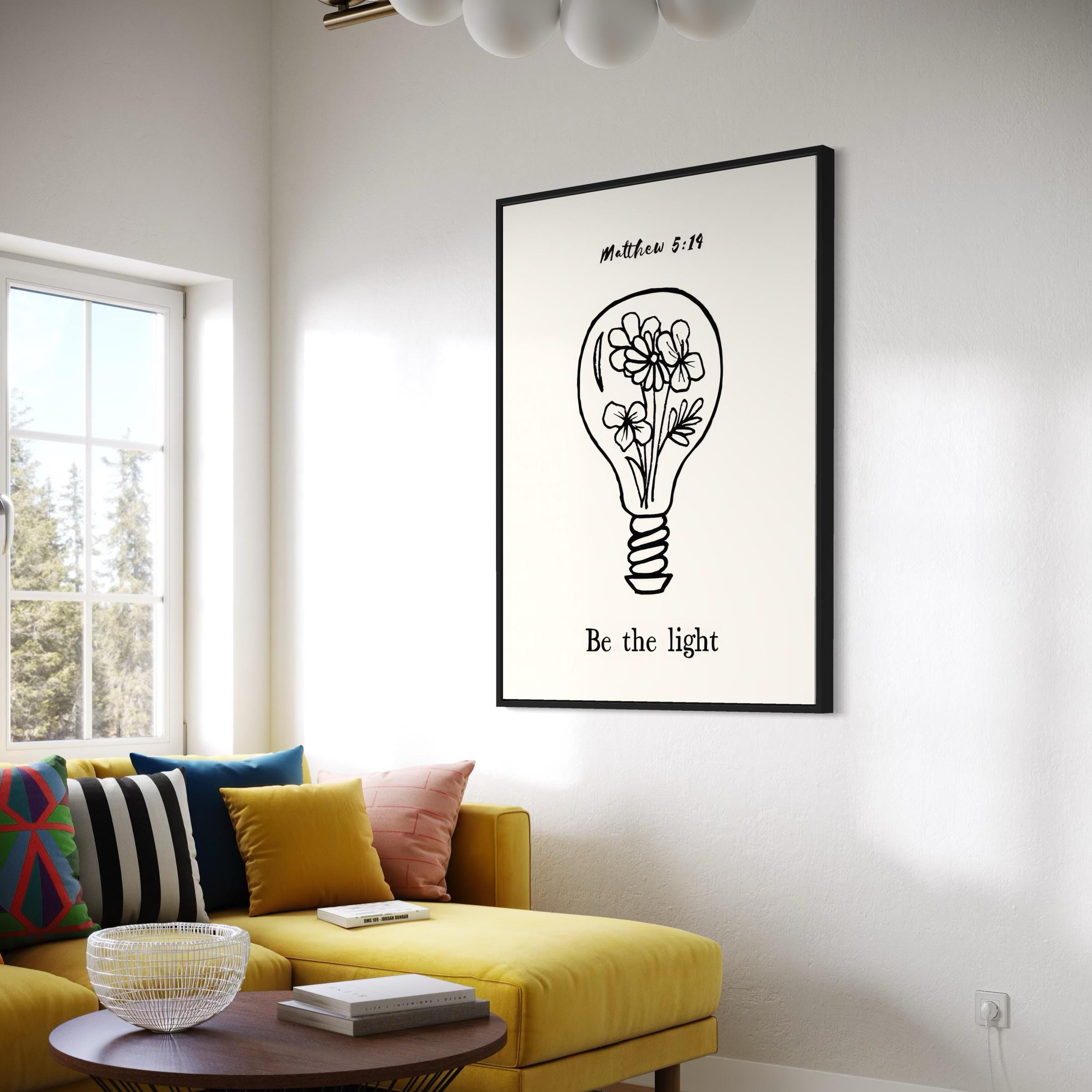 Matthew 5:19 Vintage Be The Light Christian Catholic Canvas Art | Poster Print