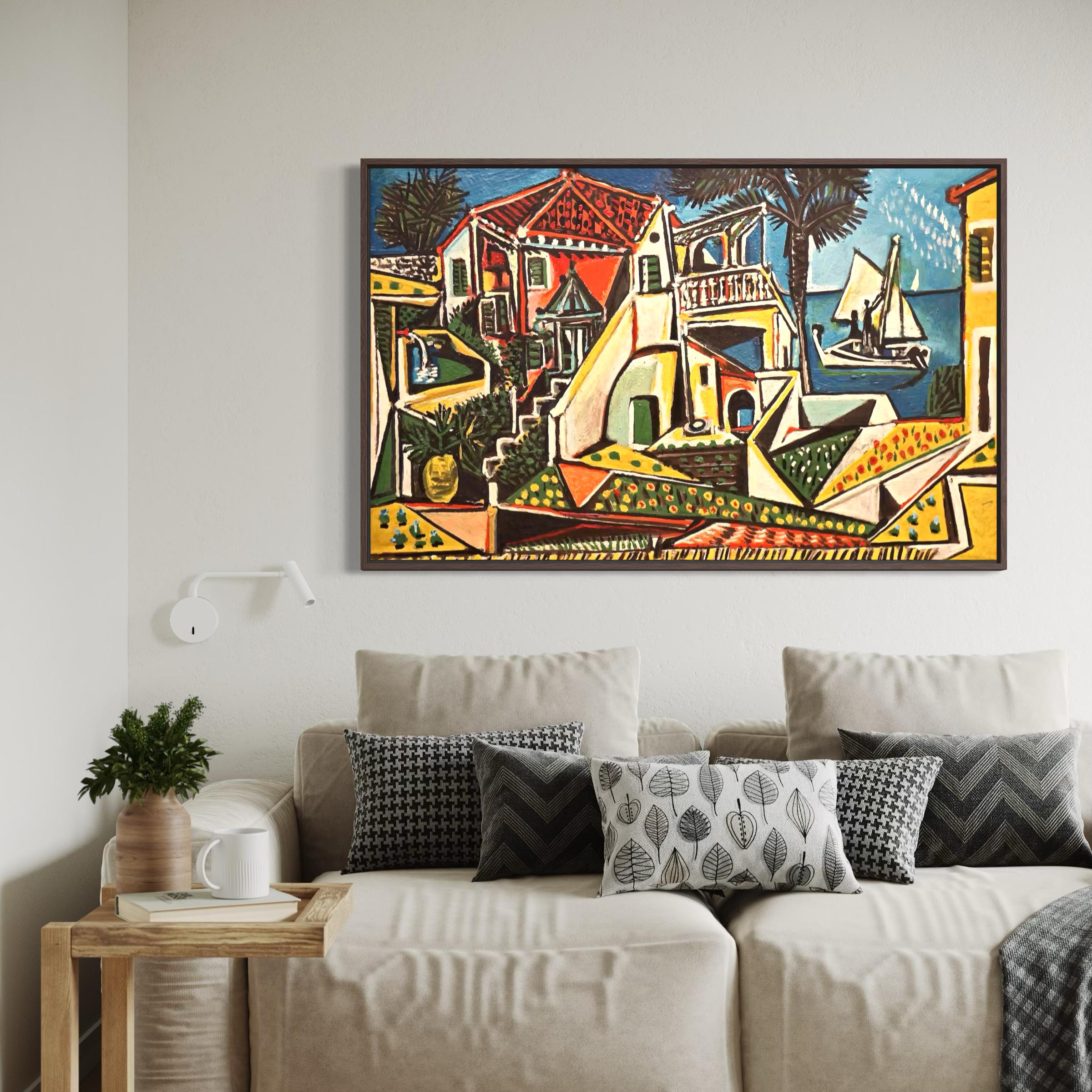 Pablo Picasso Mediterranean Canvas Wall Art | Cubism Poster Print Reproduction