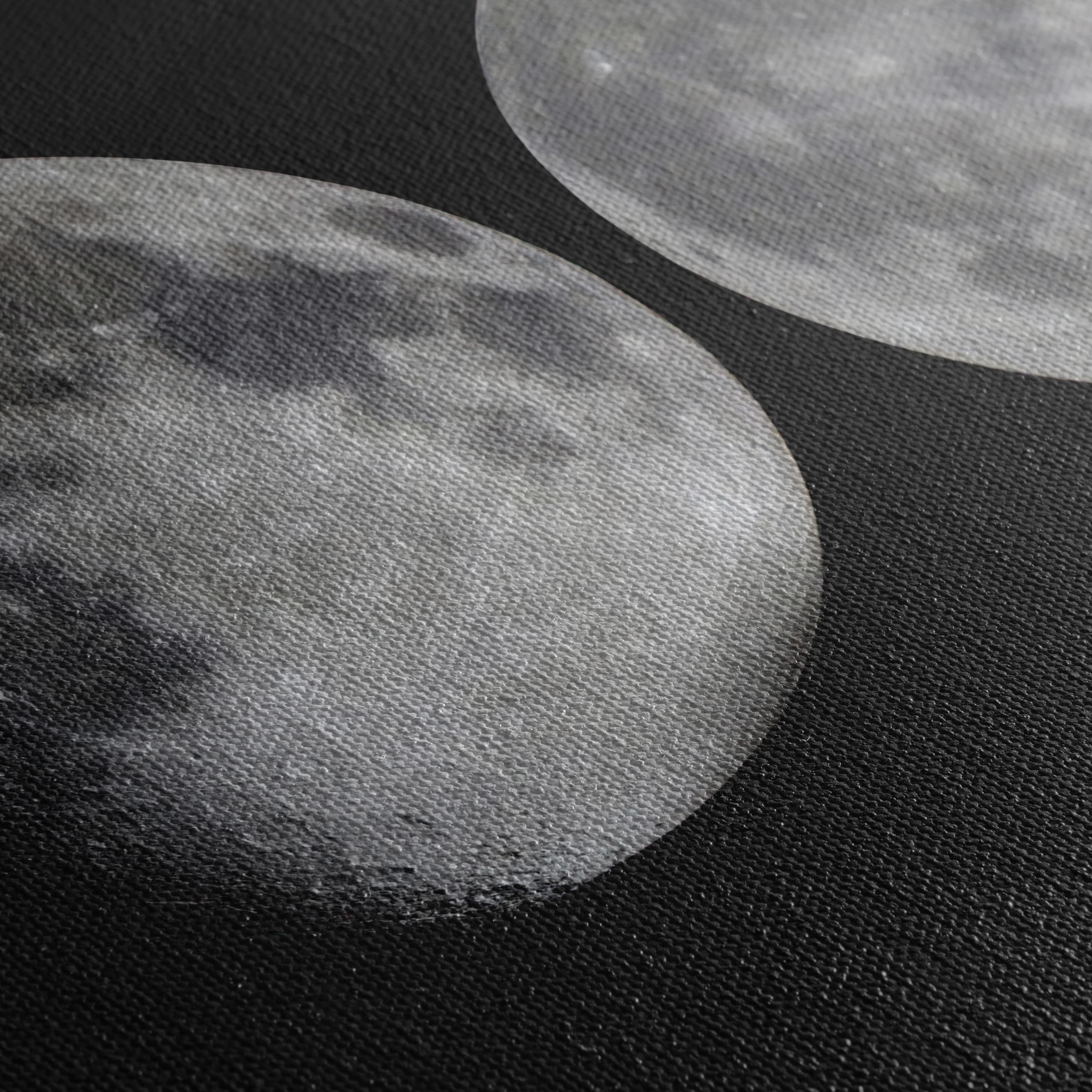 Lunar Phases Cycle | Black Minimalist Moon Astronomy Wall Art Canvas | Space Art Poster Print