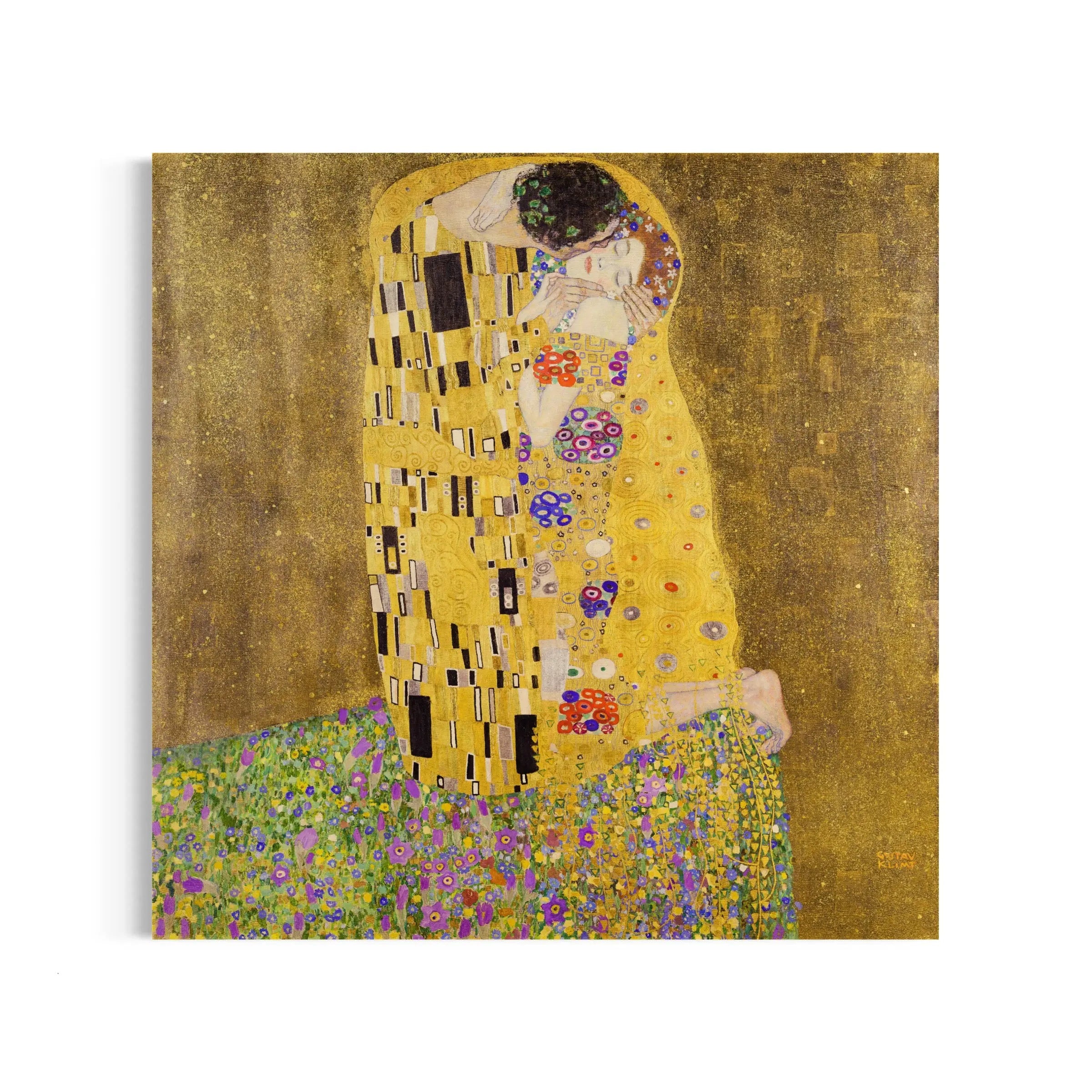 a painting of a couple hugging each other