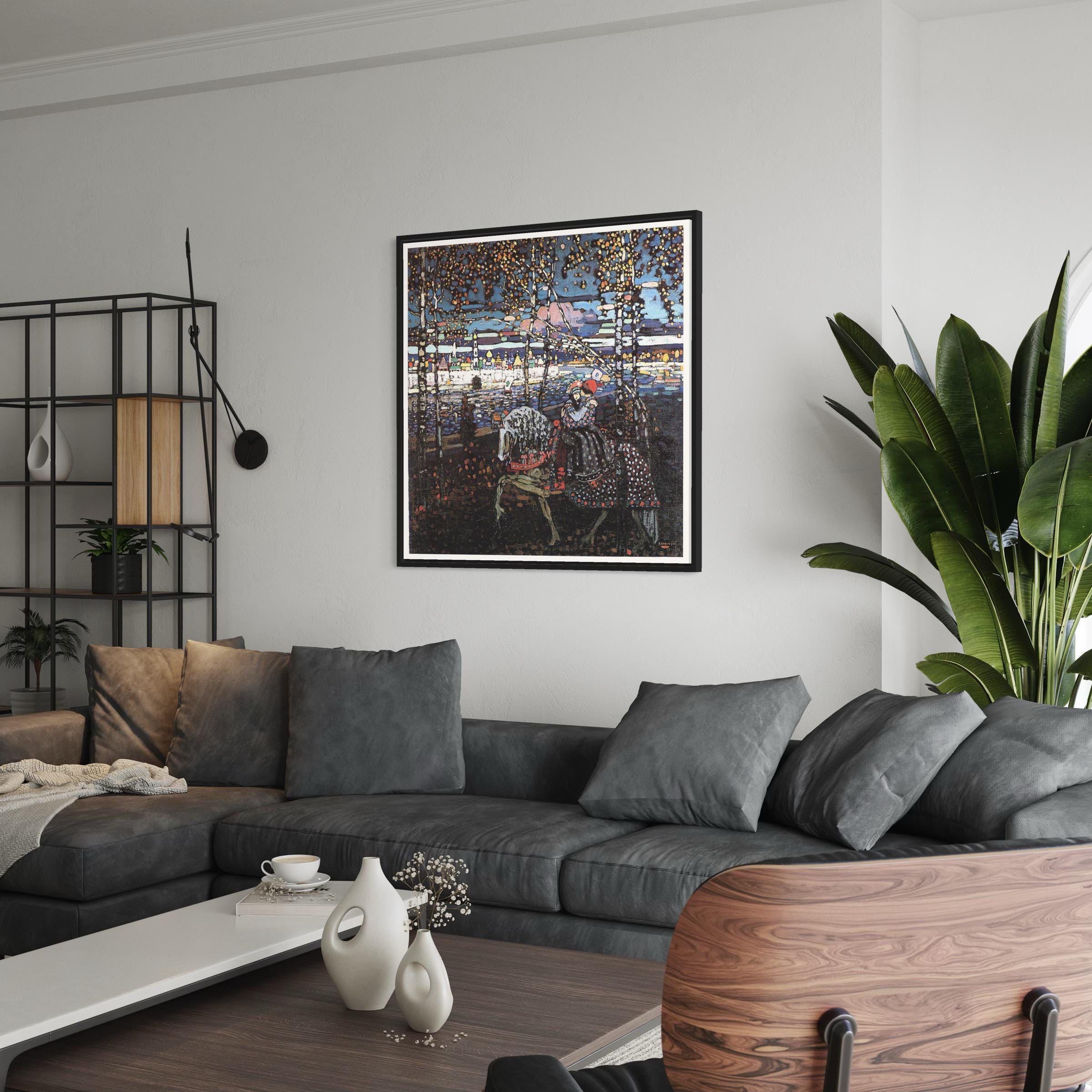 Couple on Horseback by Wassily Kandinsky Canvas Art | Poster Print