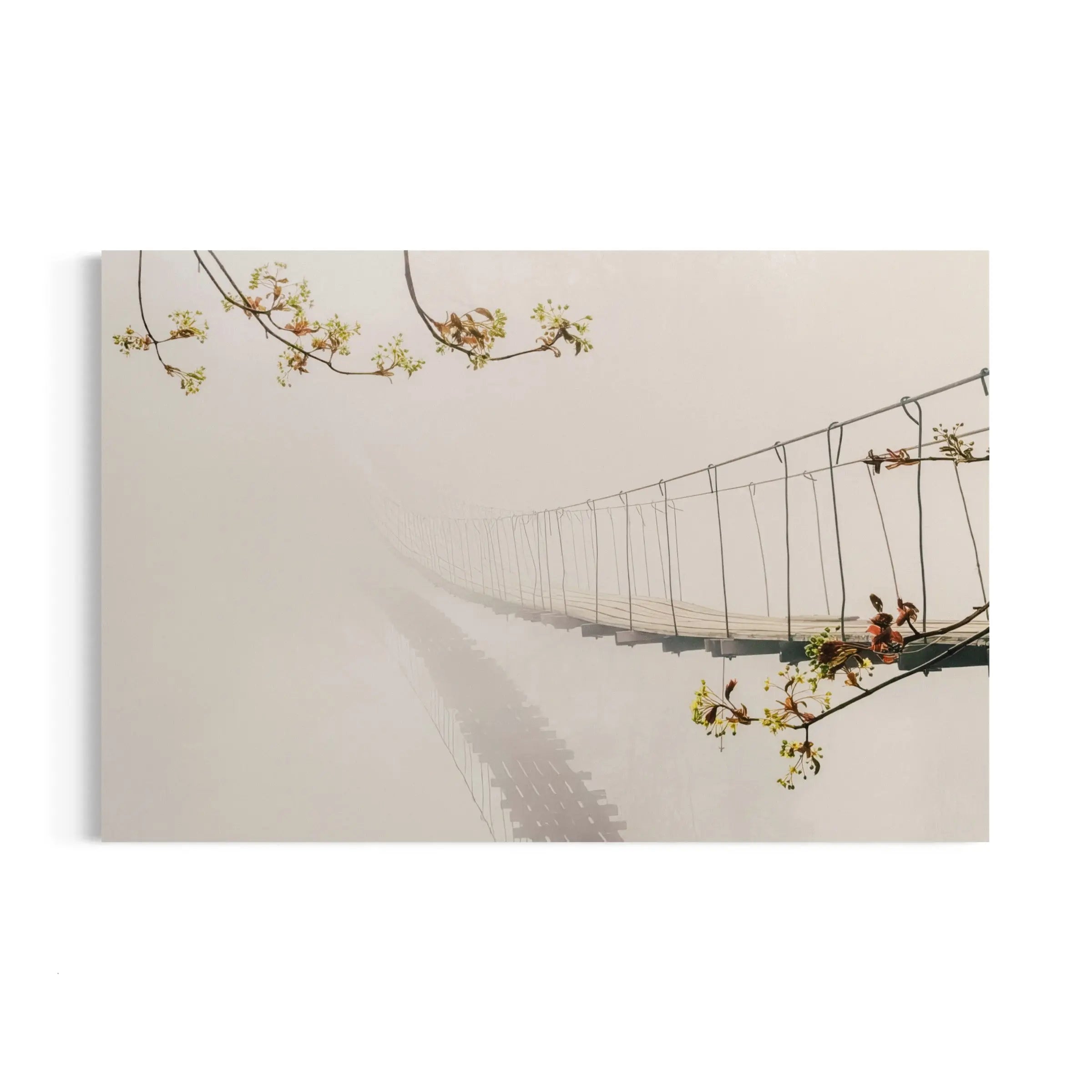 a long suspension bridge with people on it