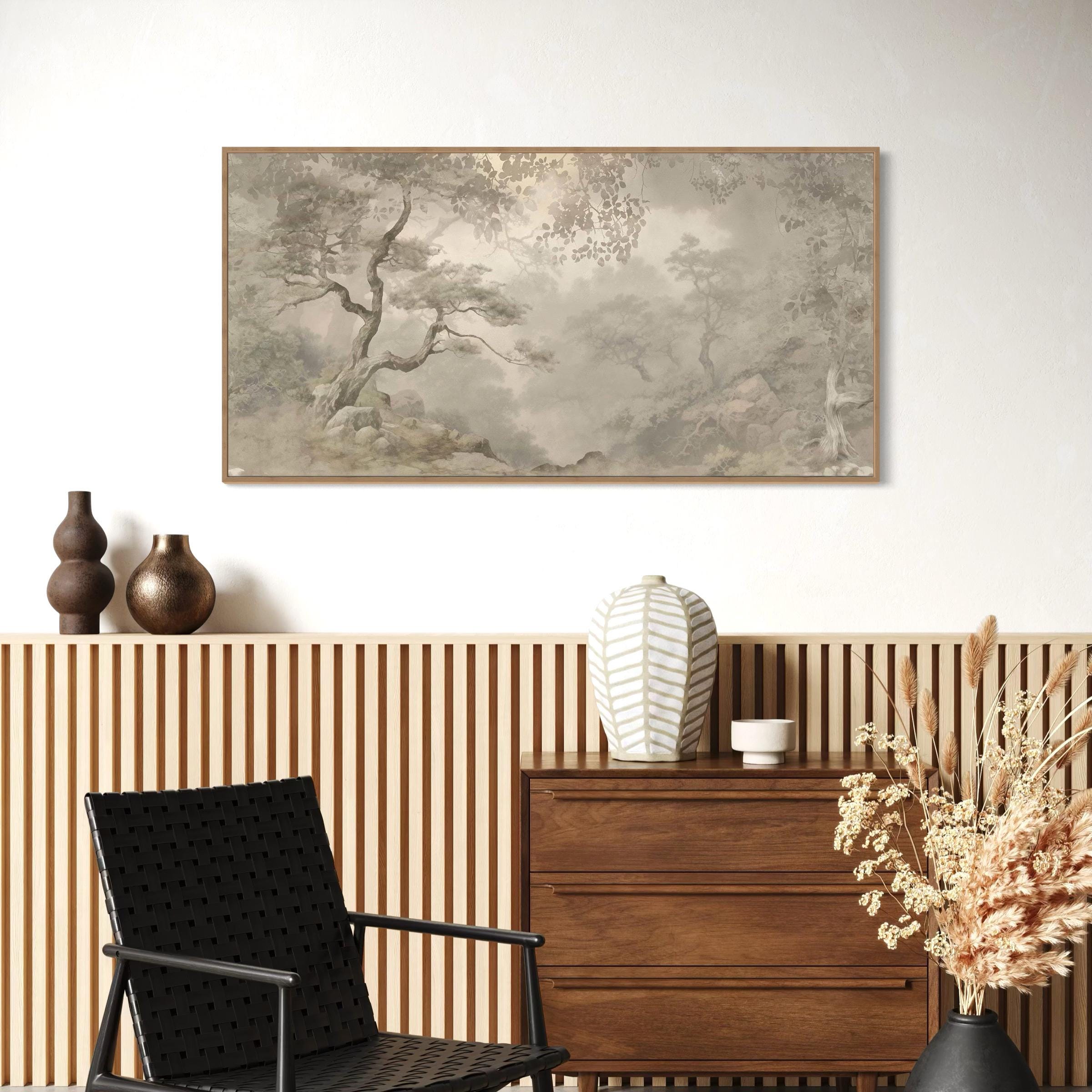 Mid Century Modern Wall Art Canvas | Poster Print | Alexander Behang Abstract Landscape
