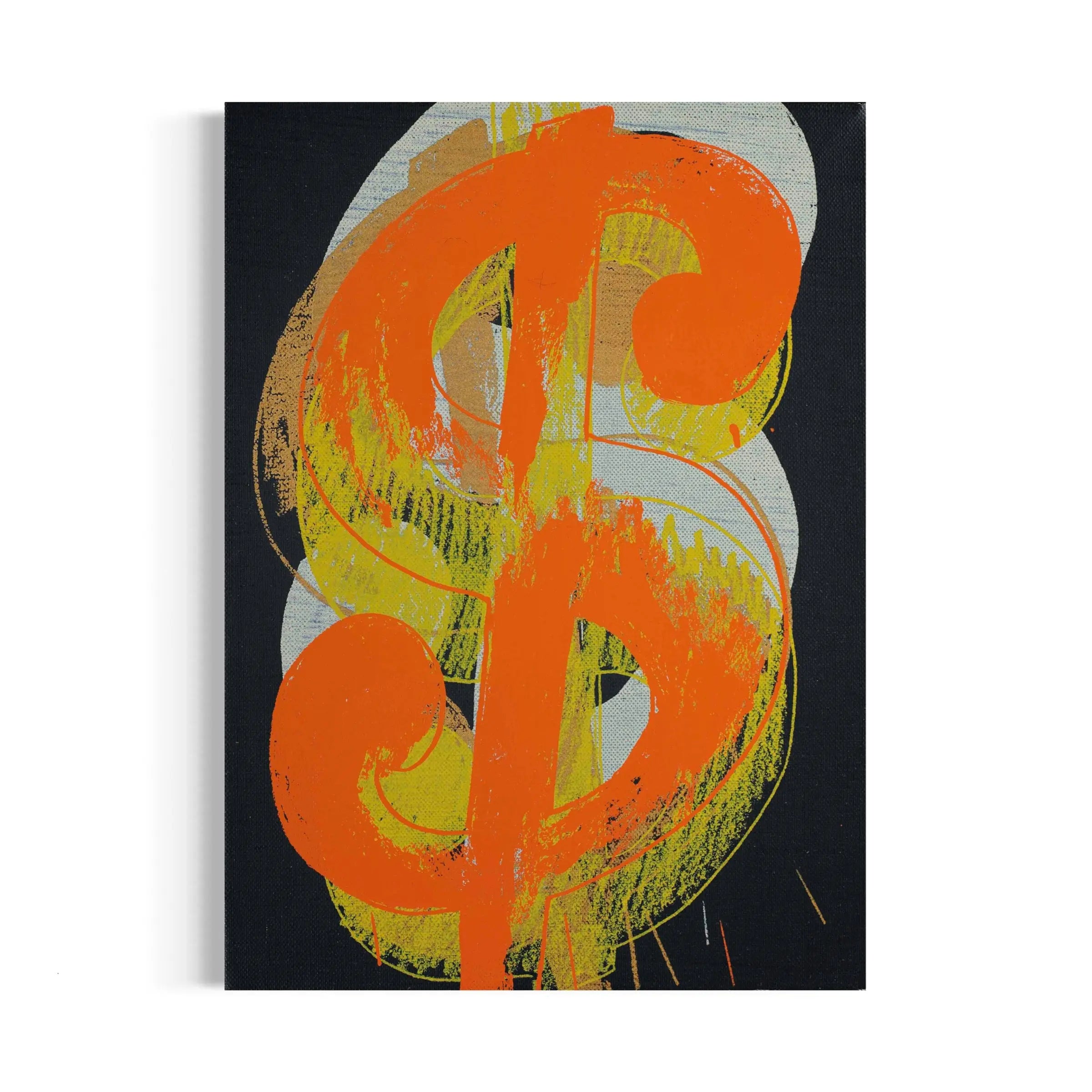 a painting of a dollar sign on a black background