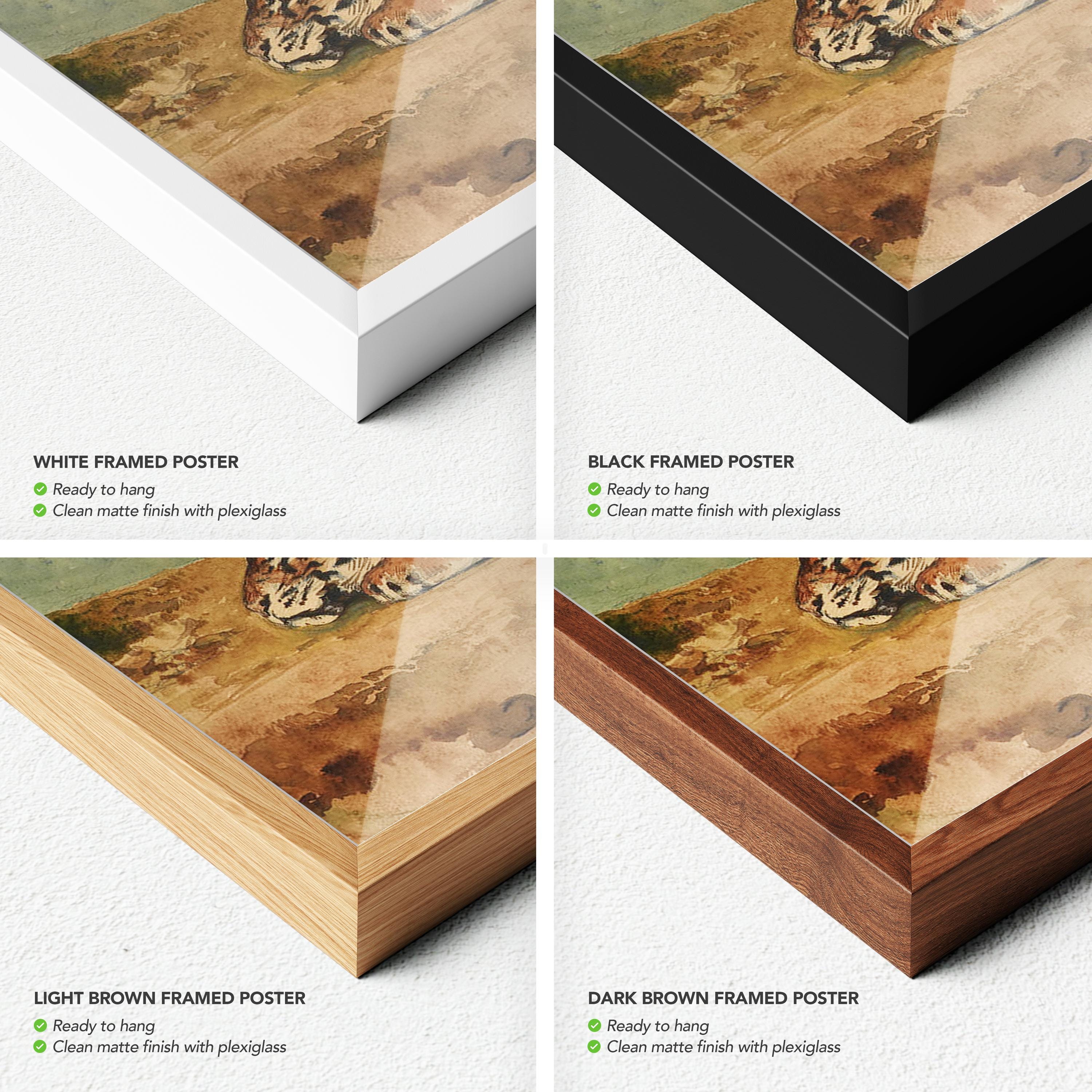 Royal Tiger by Eugene Delacroix | Vintage Animal Wildlife Canvas Art | Poster Print