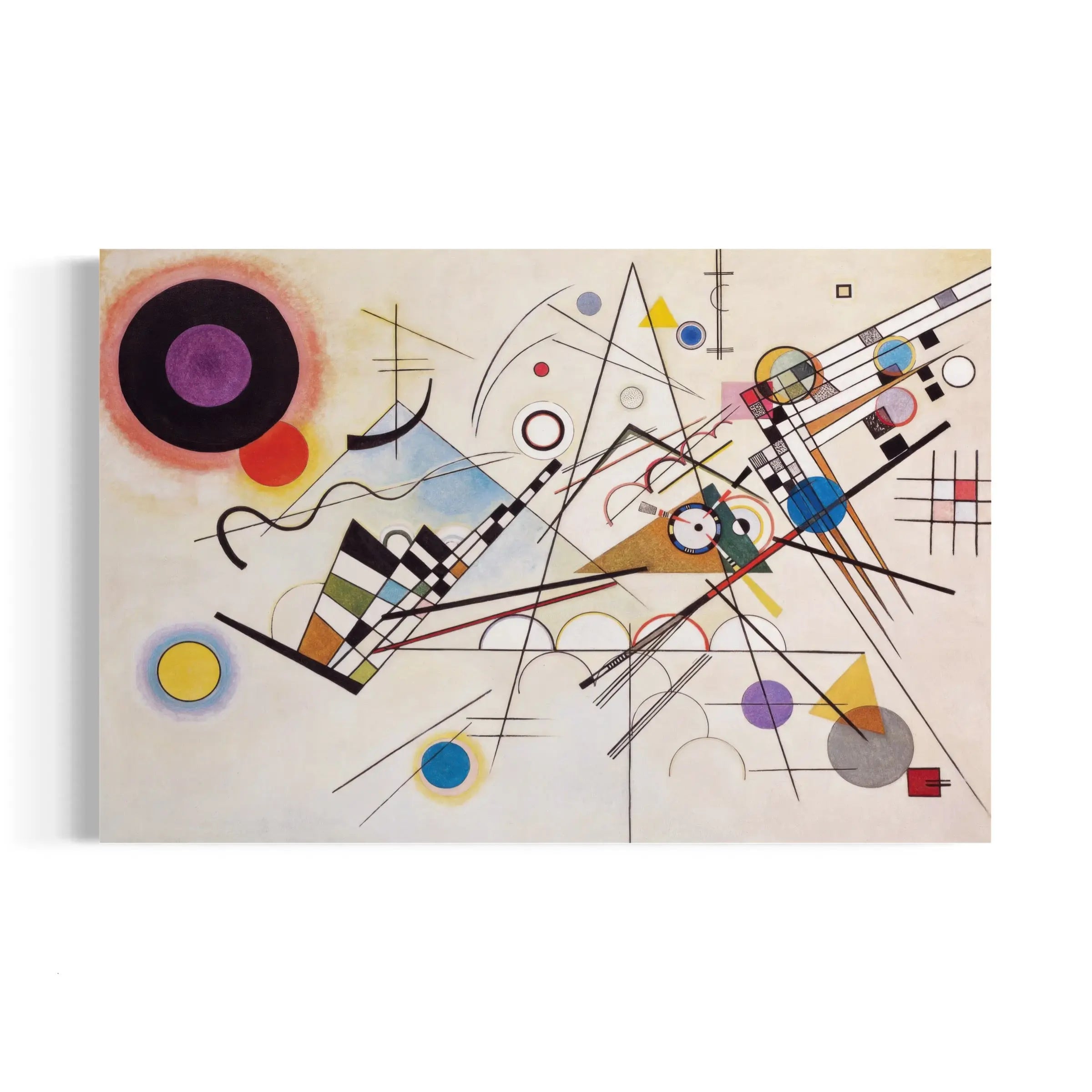 an abstract painting with circles and lines