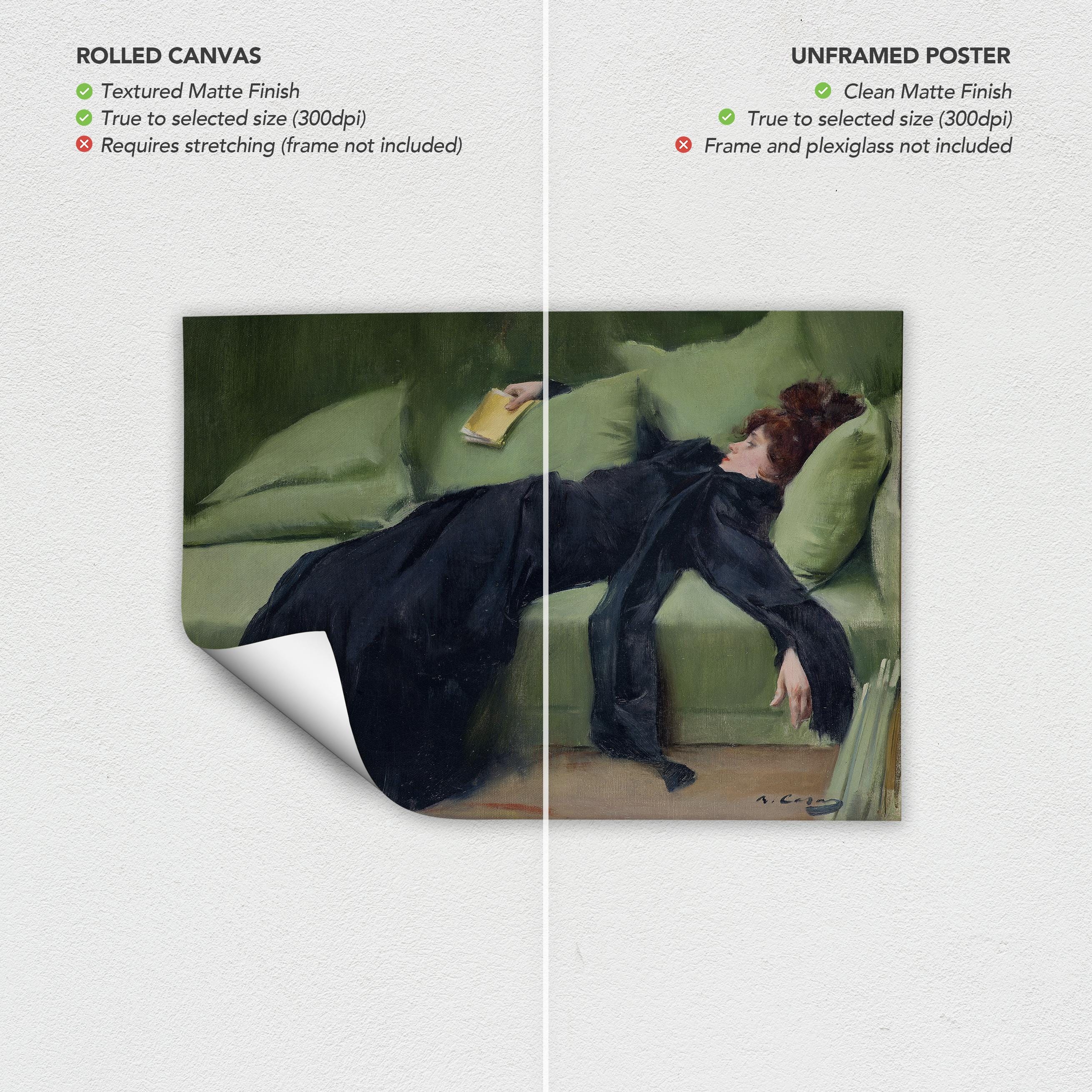 Decadent Young Woman After the Dance by Ramon Casas | Canvas Wall Art | Poster Print