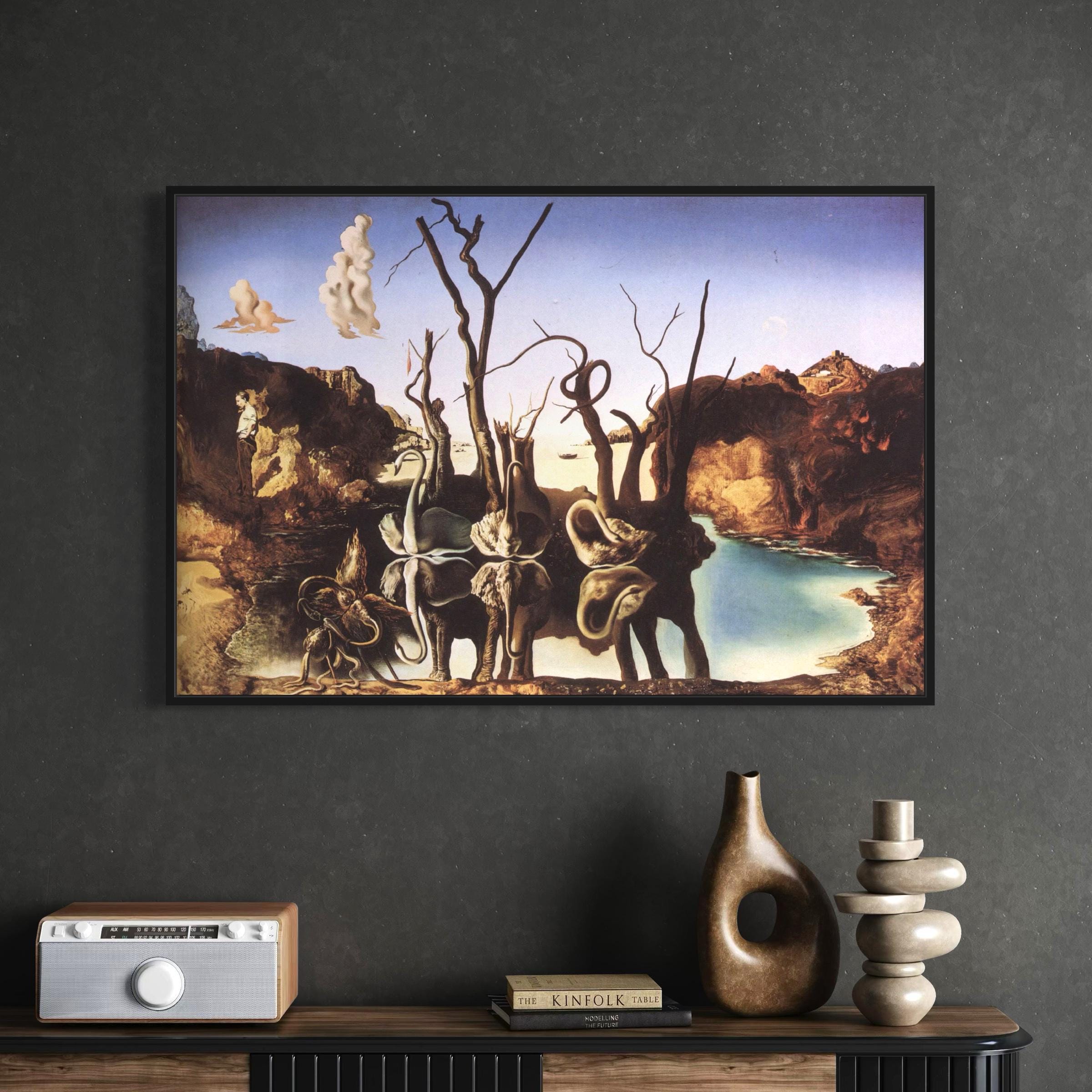 Salvador Dali Swans Reflecting Elephants Surrealism Modern Canvas Art | Poster Print