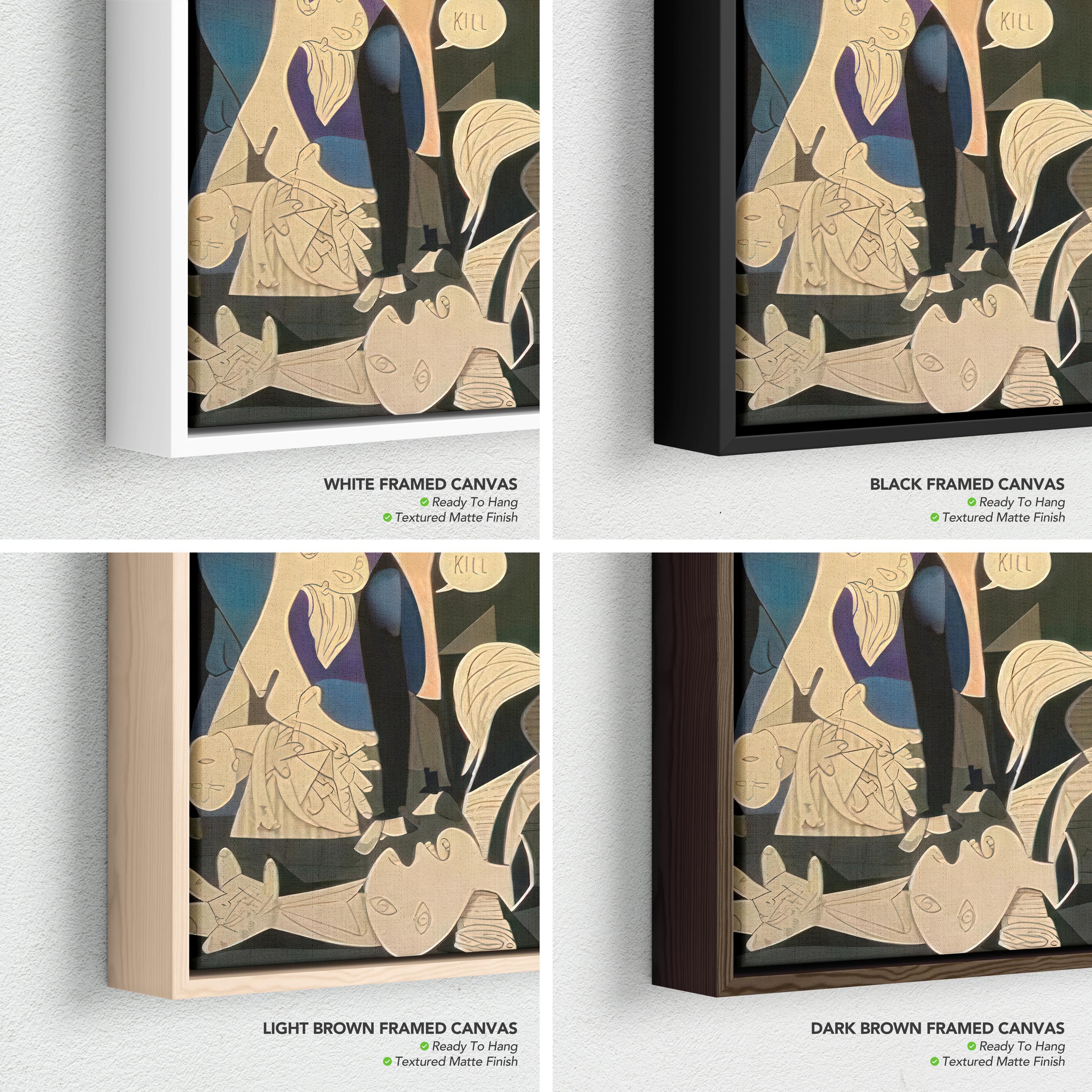Guernica Picasso Colorful Wall Art Canvas | Cubism Artwork Poster Print