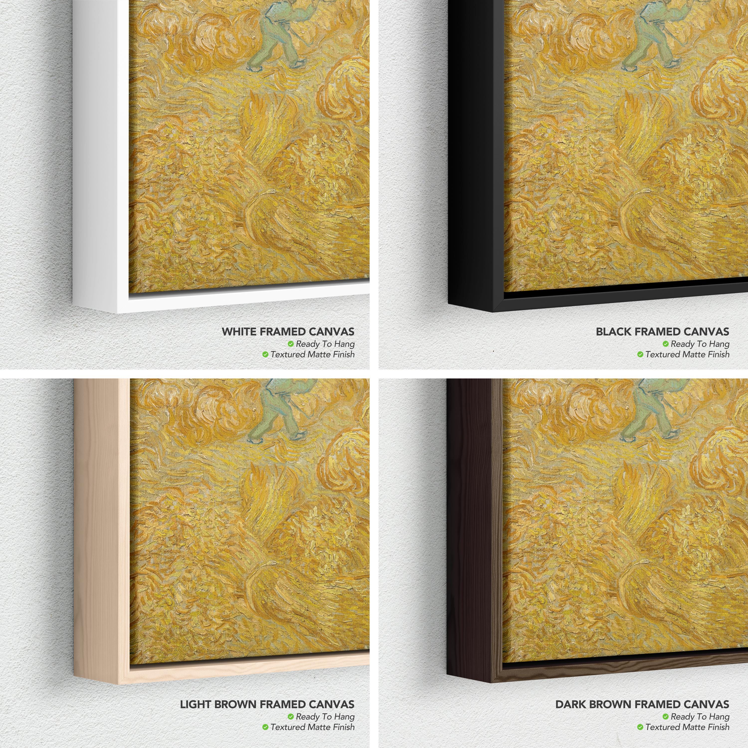 Van Gogh Wheat Field with Reaper | Landscape Painting Canvas Art | Poster Print