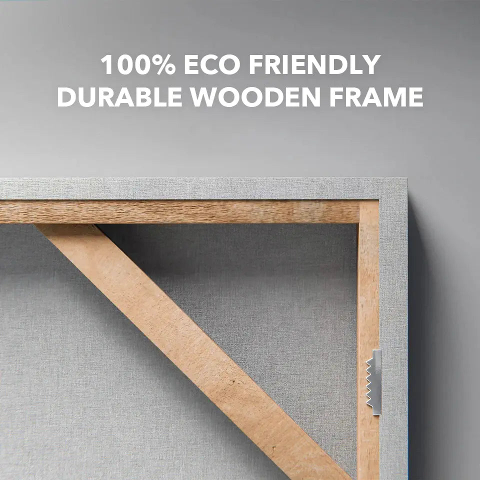 a picture of a wooden frame on a wall
