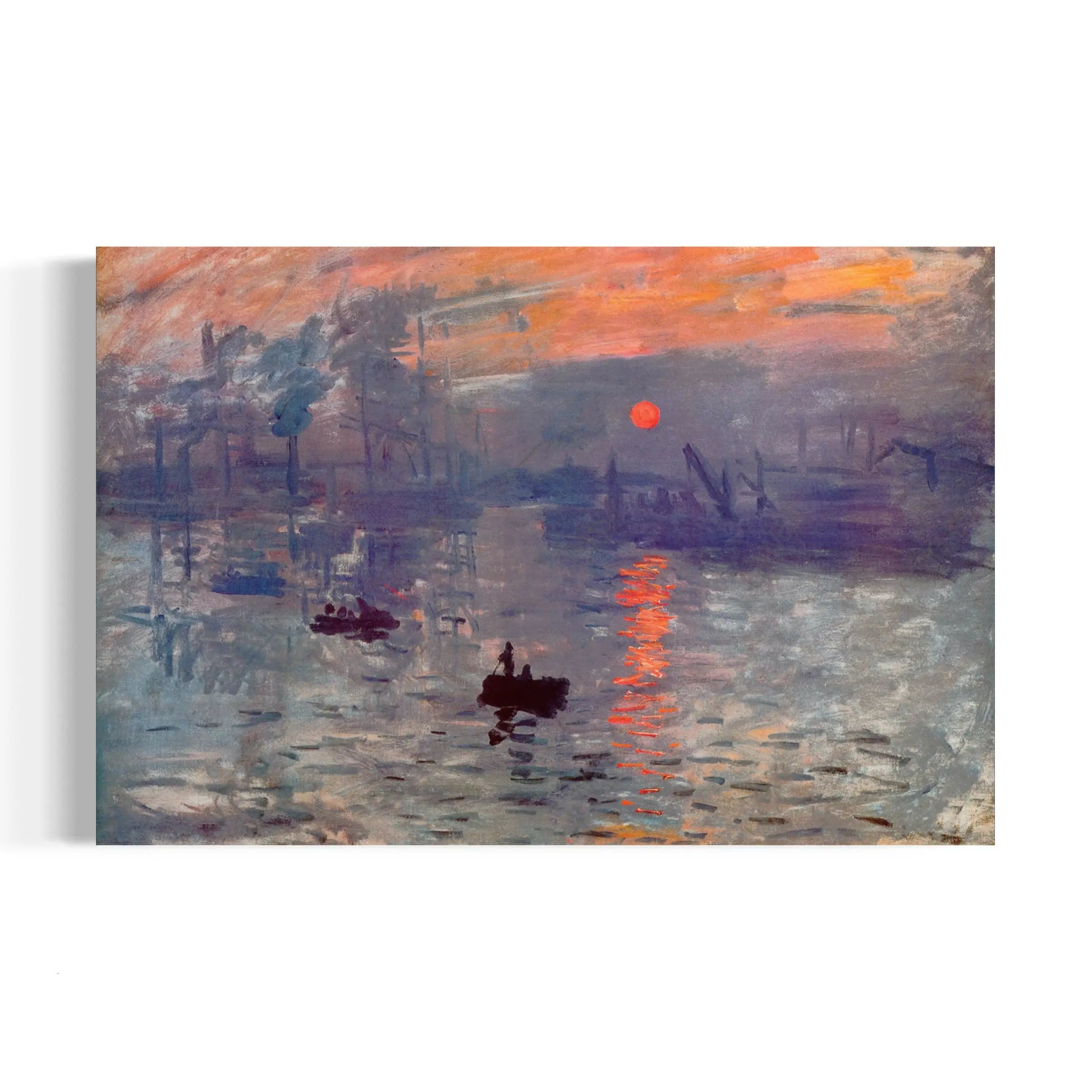 a painting of a sunset over a body of water