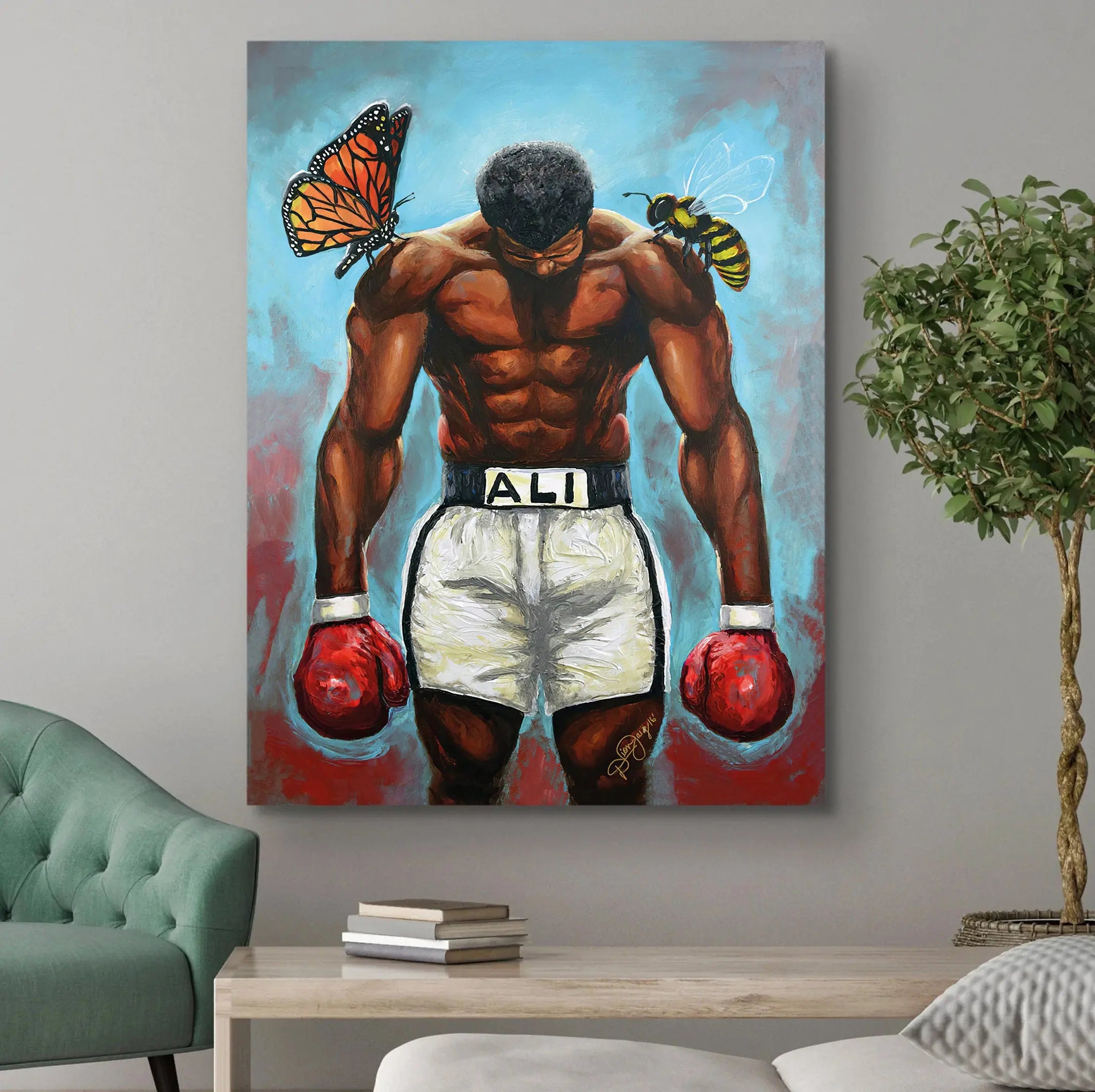 Muhammad Ali - Float Like a Butterfly, Sting Like a Bee Canvas Wall Art | Poster Print - Canvastoria