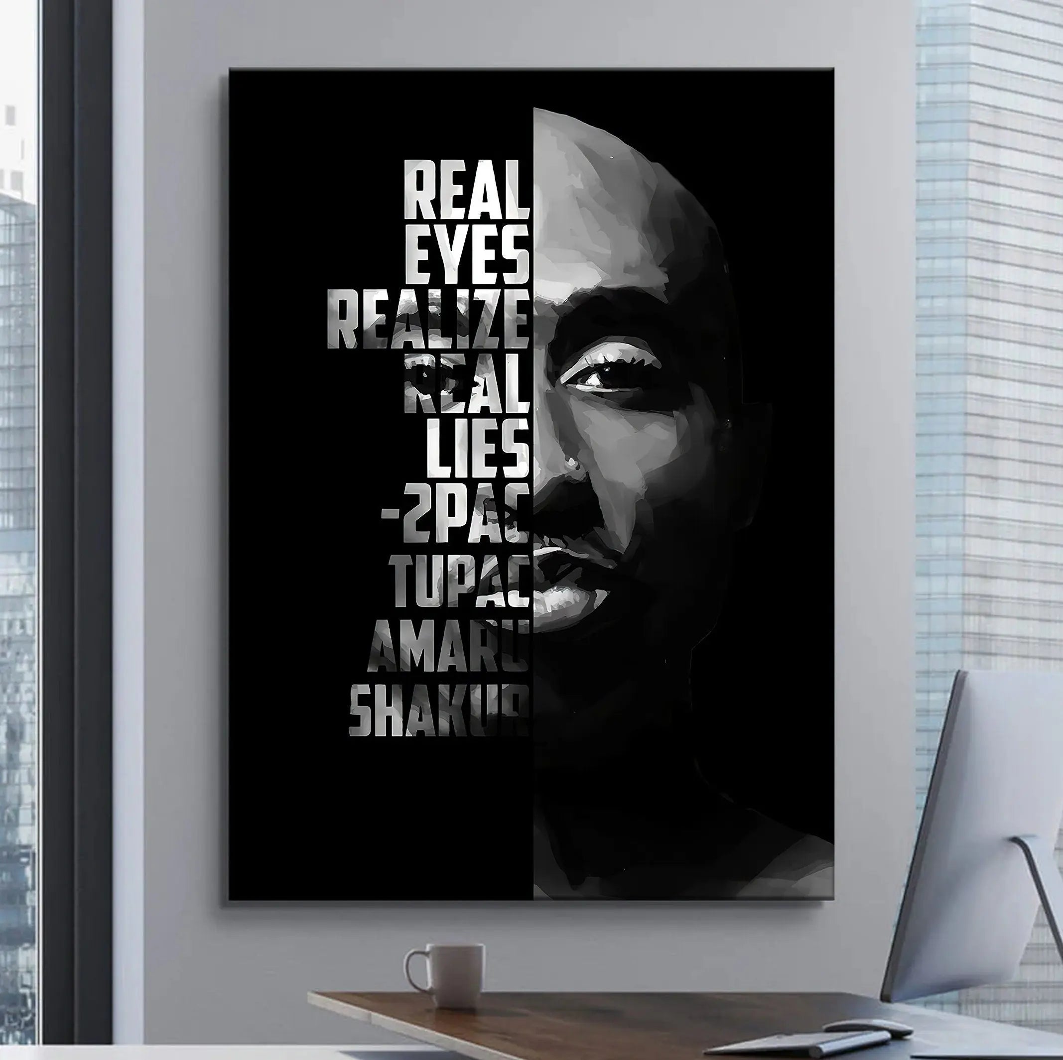Realize Real Eyes - 2Pac Canvas Wall Art | Poster Print - Canvastoria