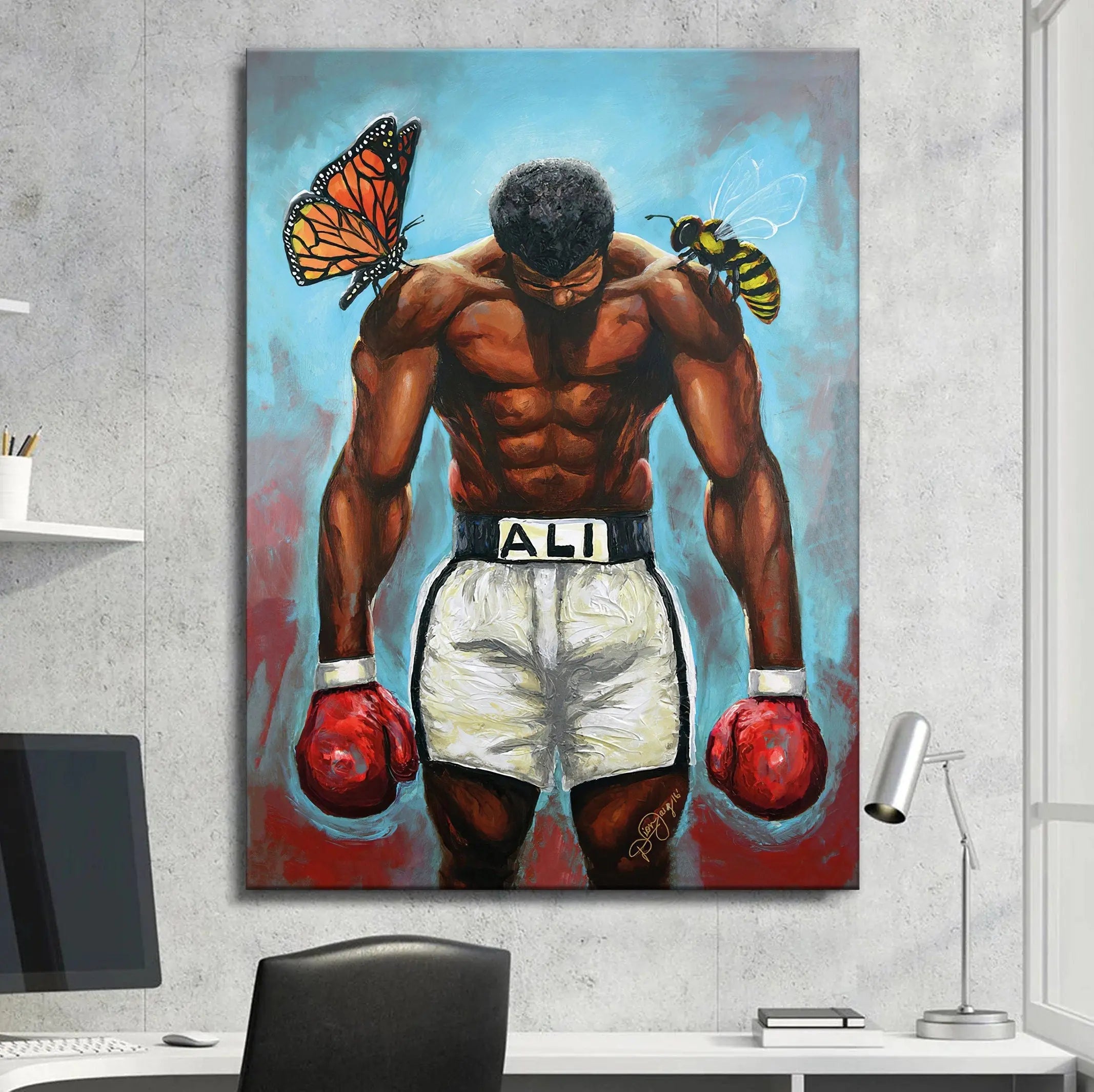 Muhammad Ali - Float Like a Butterfly, Sting Like a Bee Canvas Wall Art | Poster Print - Canvastoria