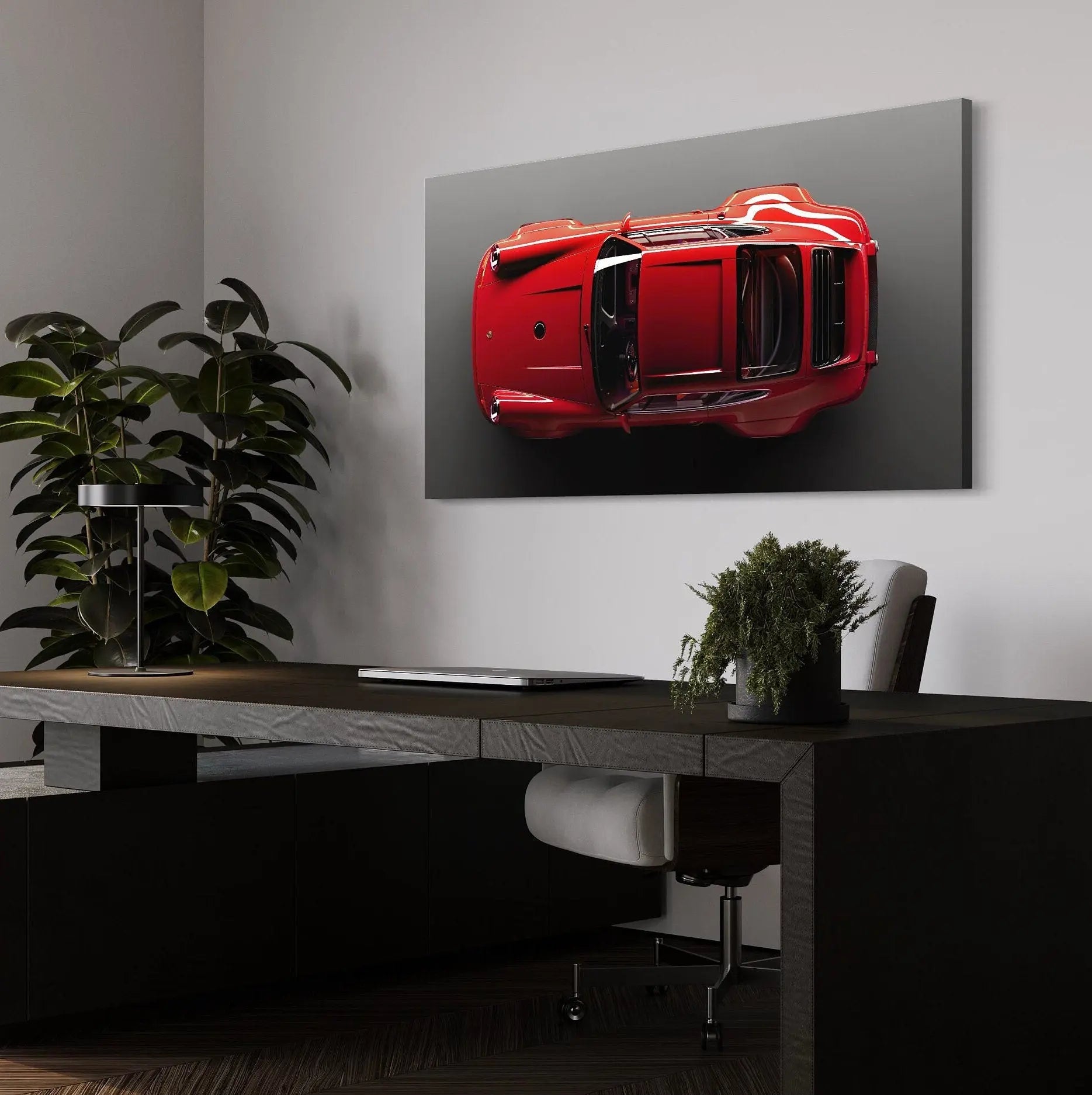 Red Porsche Top Canvas Wall Art | Poster Print Canvastoria