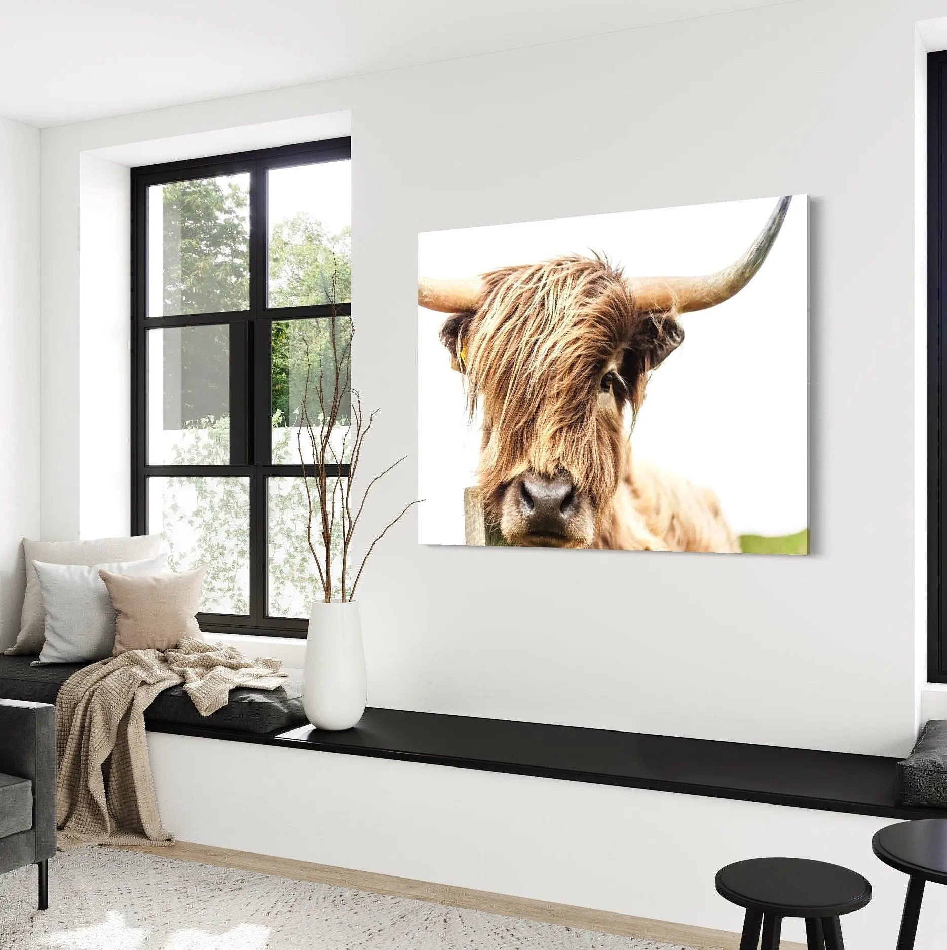 Highland Cow Canvas Wall Art | Poster Print Canvastoria
