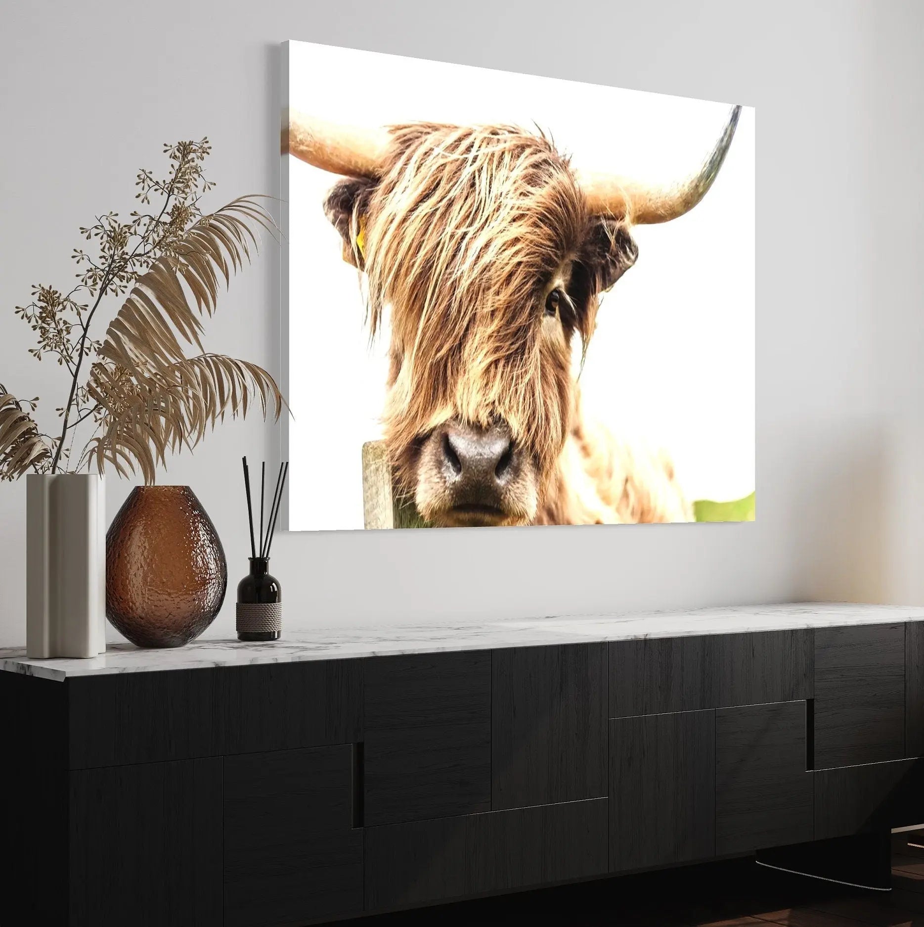 Highland Cow Canvas Wall Art | Poster Print Canvastoria