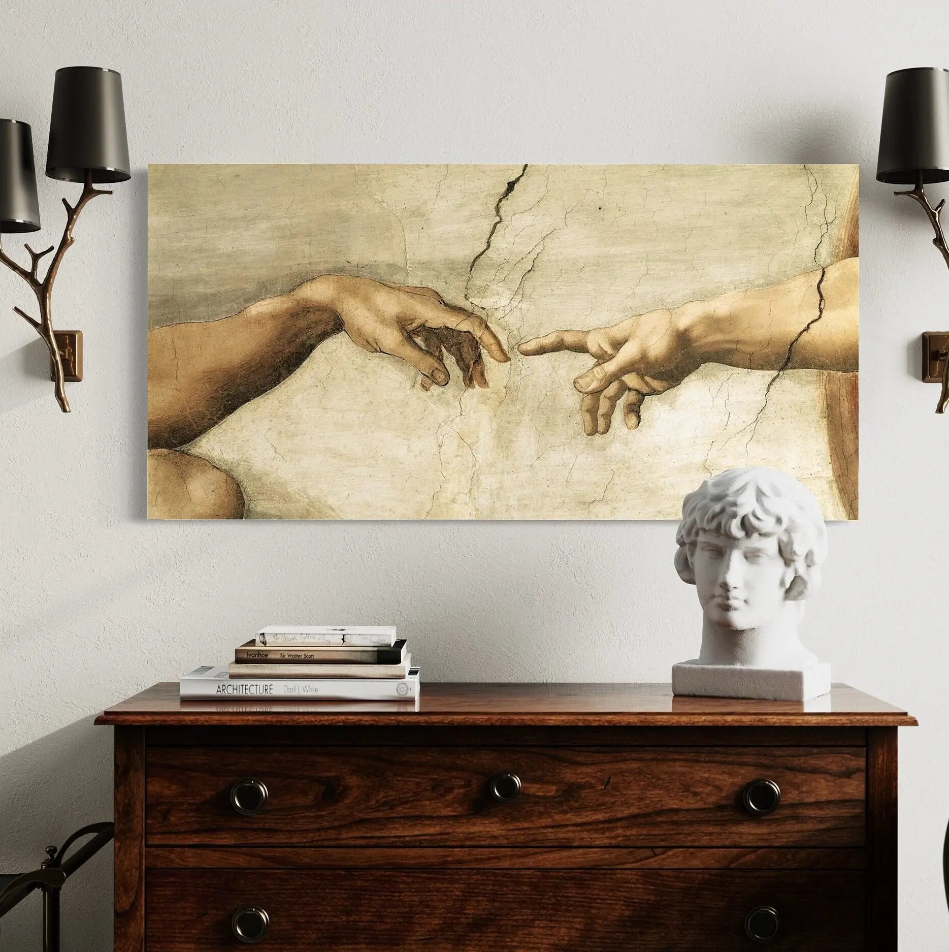 Michelangelo ‘Creation Of Adam’ Hands Canvas Wall Art | Poster Print - Canvastoria
