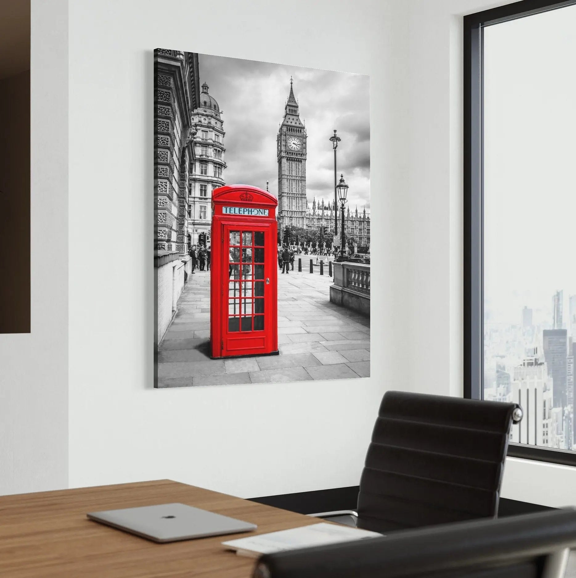 Traditional London Red Phone Booth Canvas Wall Art | Poster Print - Canvastoria