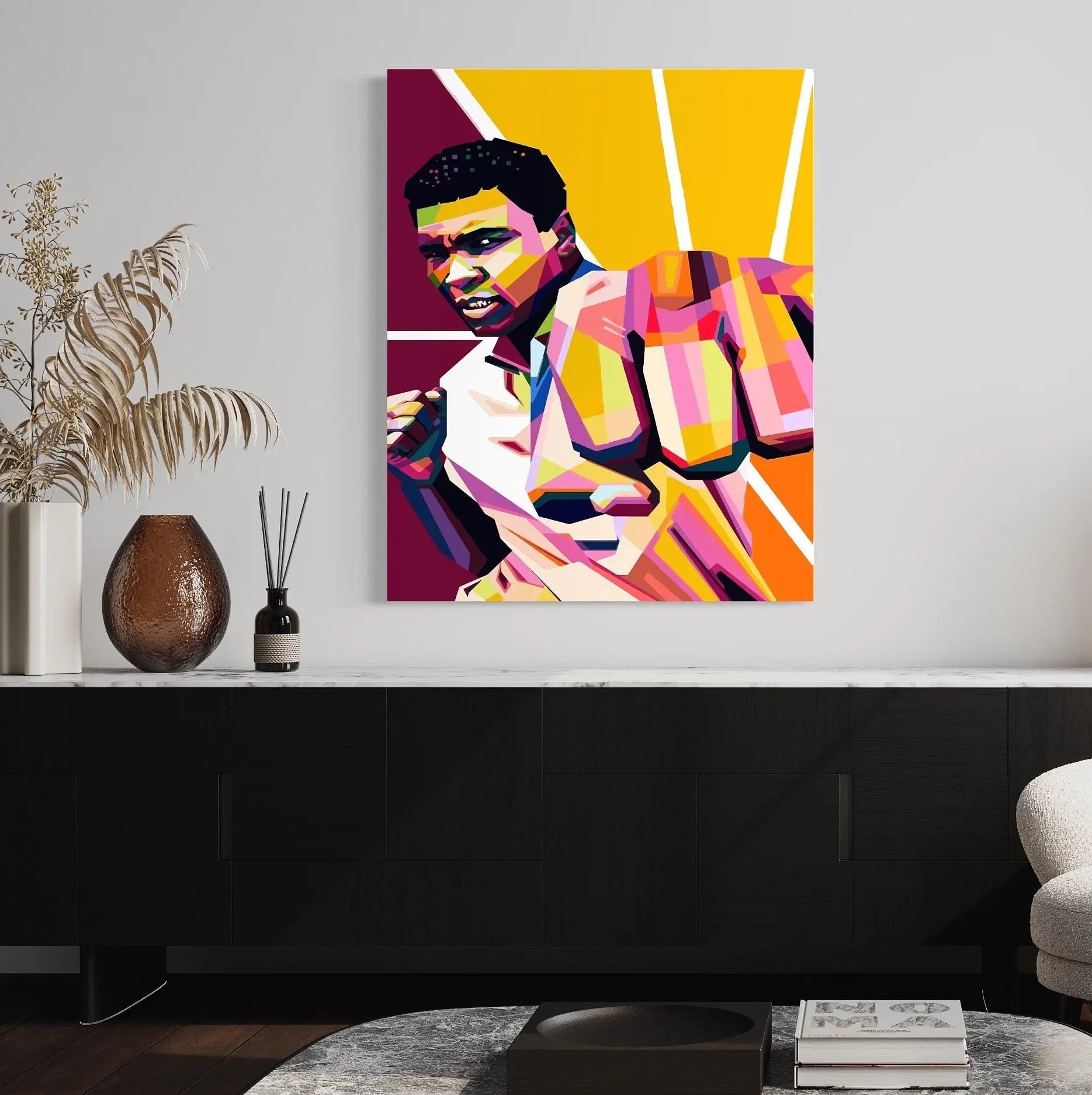 Muhammad Ali ’Kick Wpap Art Colors’ Canvas Wall Art | Poster Print - Canvastoria