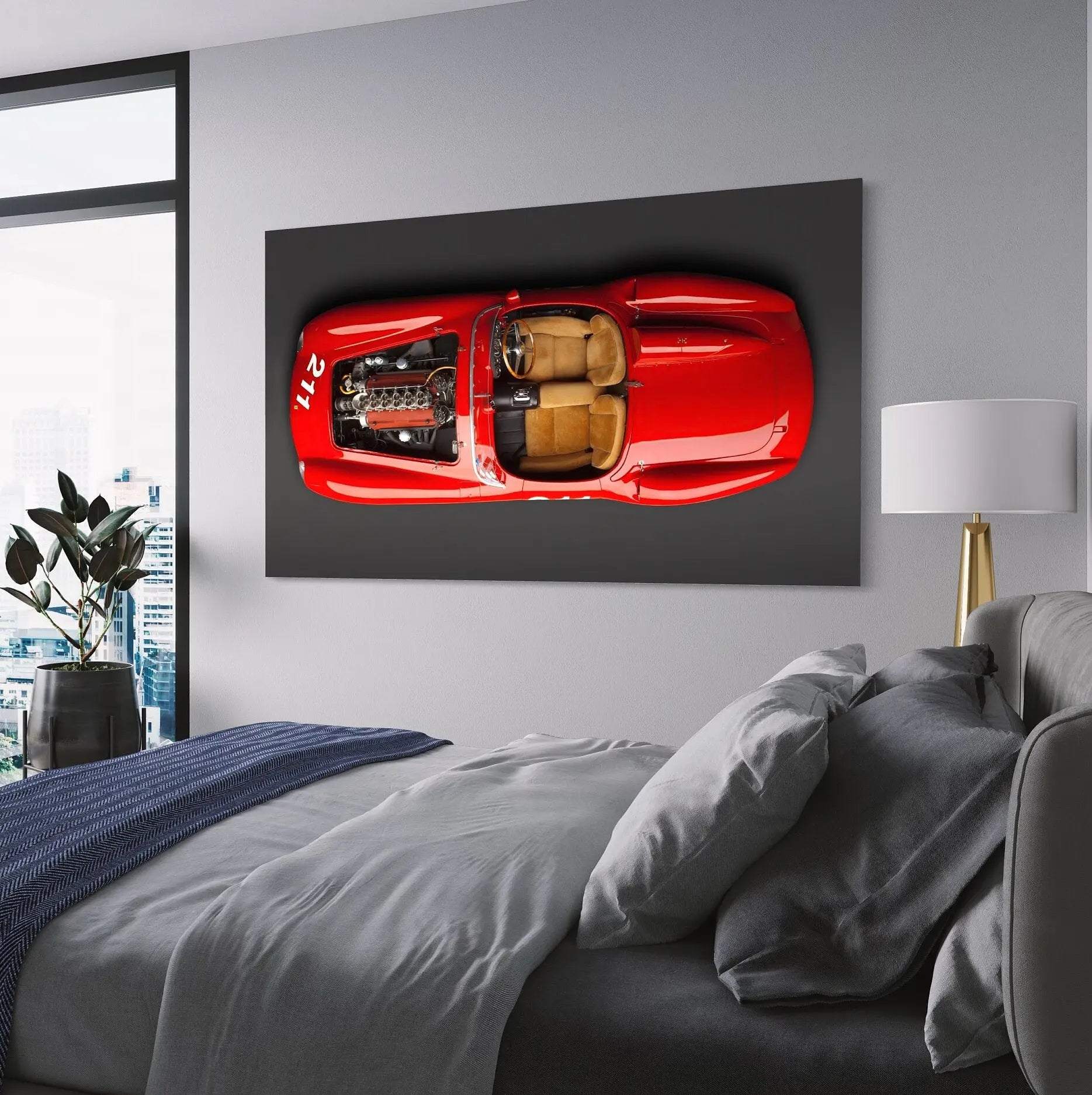 Red Ferrari 625 Spider Canvas Wall Art | Poster Print - Canvastoria