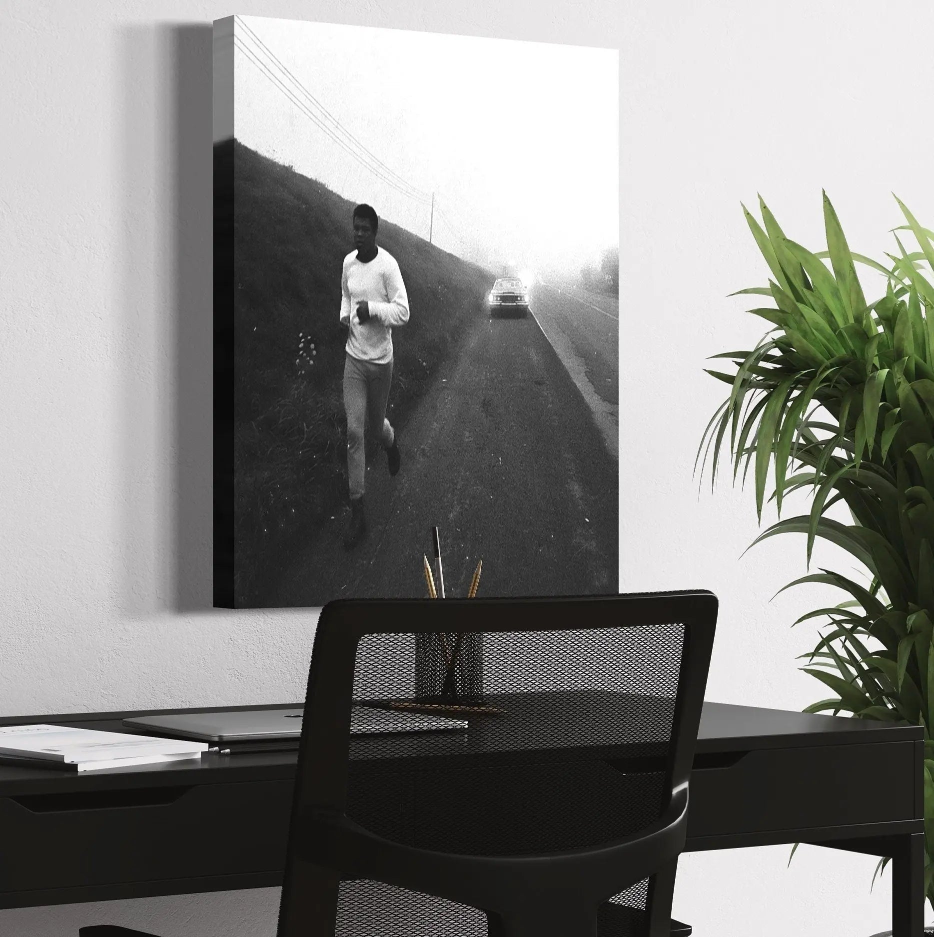 Muhammad Ali 'Running Along The Side' Canvas Wall Art | Poster Print Canvastoria
