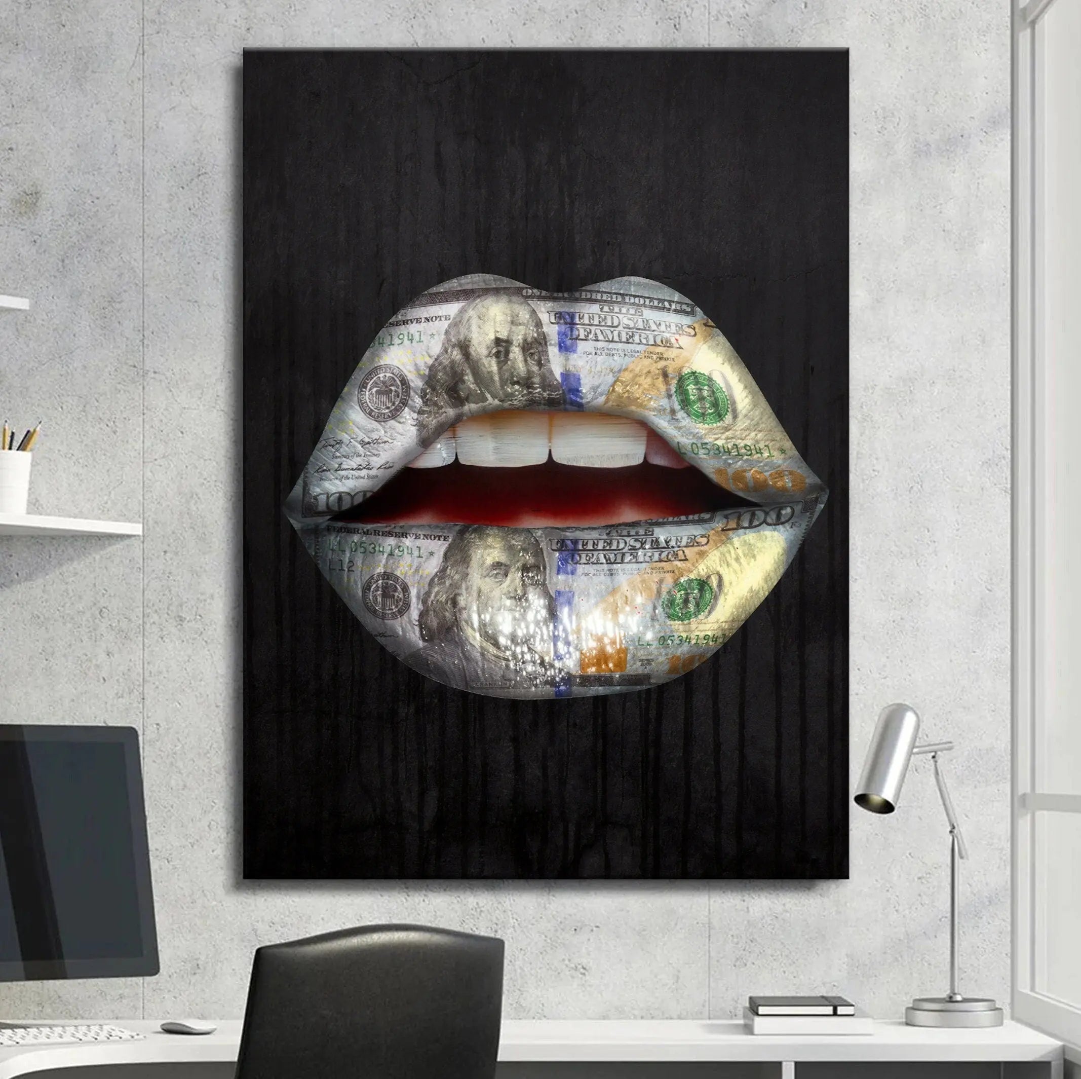 Expensive Taste Lips Canvas Wall Art | Poster Print Canvastoria