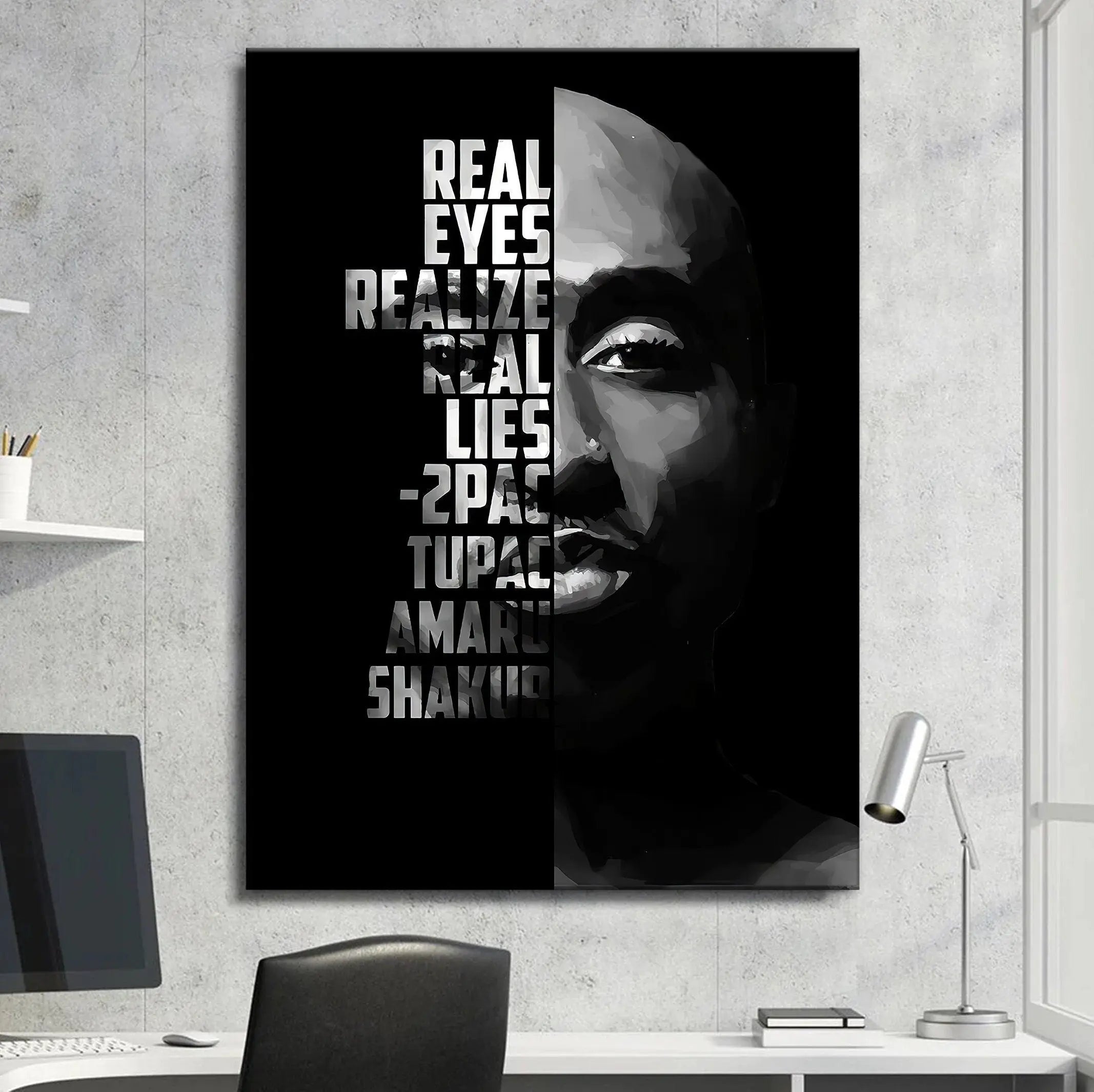 Realize Real Eyes - 2Pac Canvas Wall Art | Poster Print - Canvastoria