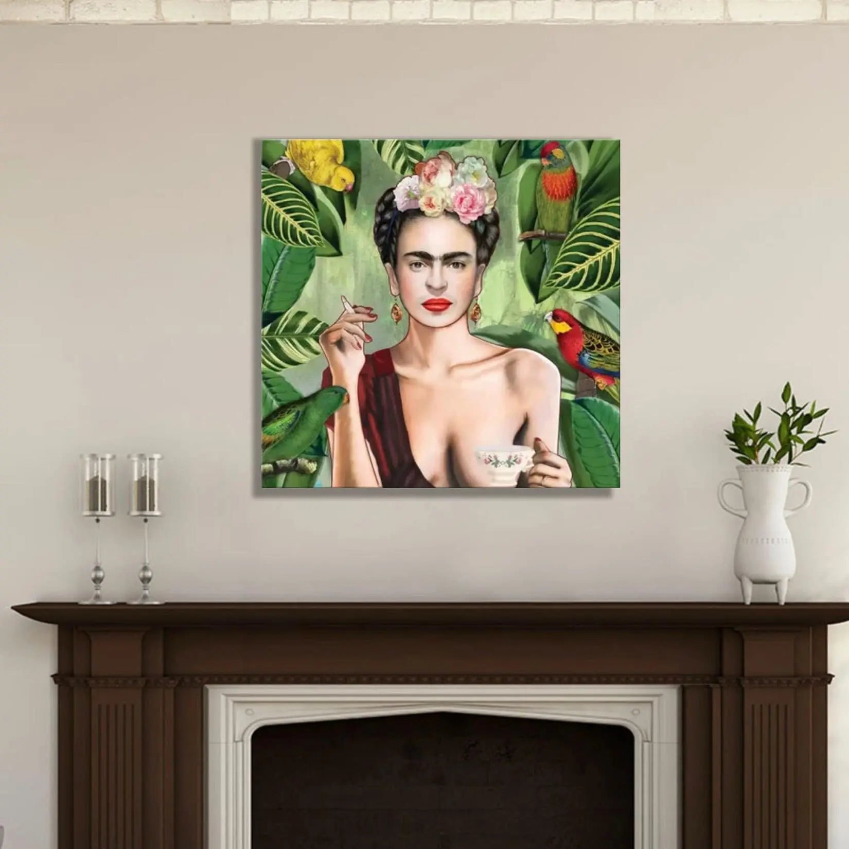 Frida Kahlo 'Con Amigos' Canvas Wall Art | Poster Print Canvastoria