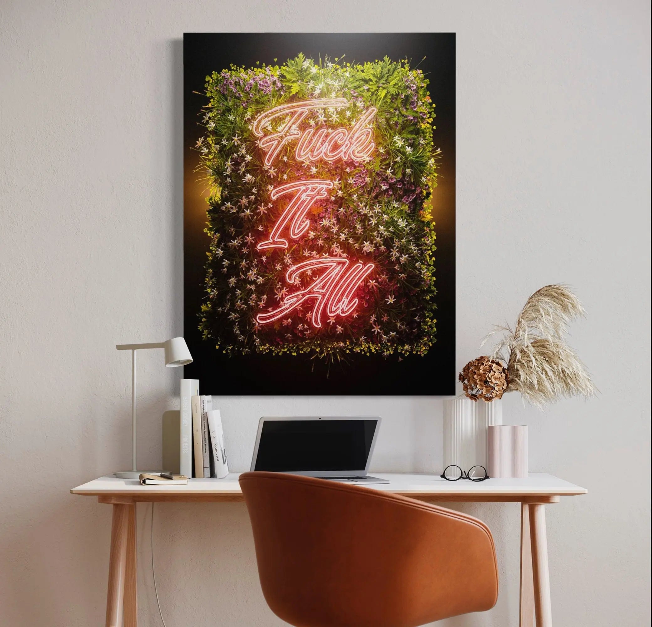 F*ck it All Neon Canvas Wall Art | Poster Print Canvastoria