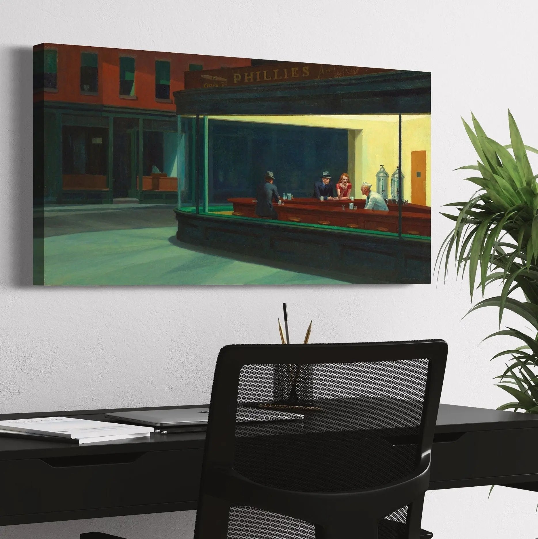 Edward Hopper 'Nighthawks' 1942 Canvas Wall Art | Poster Print Canvastoria