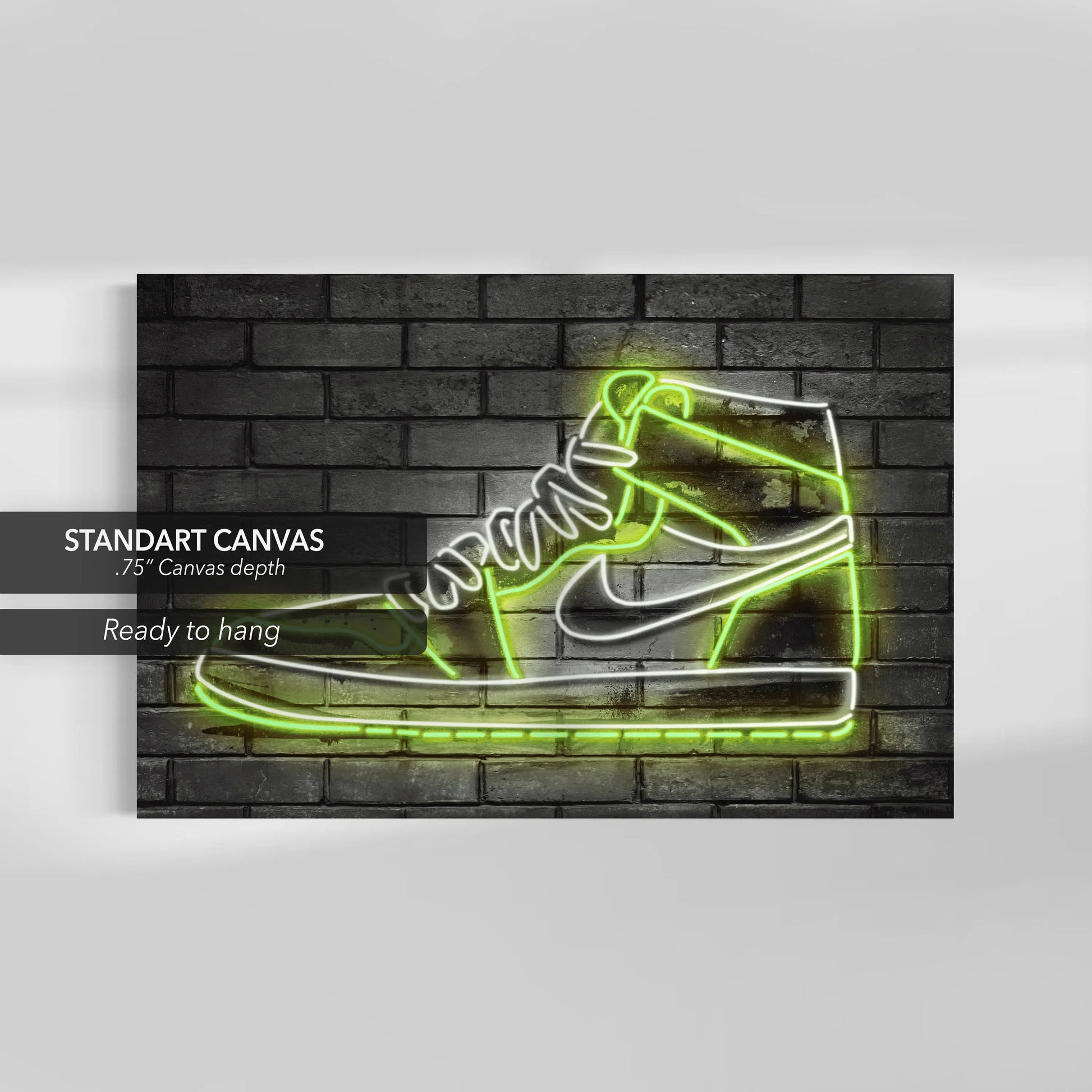 Nike Air Jordan 1 - Green Light Neon Canvas Wall Art | Poster Print Canvastoria