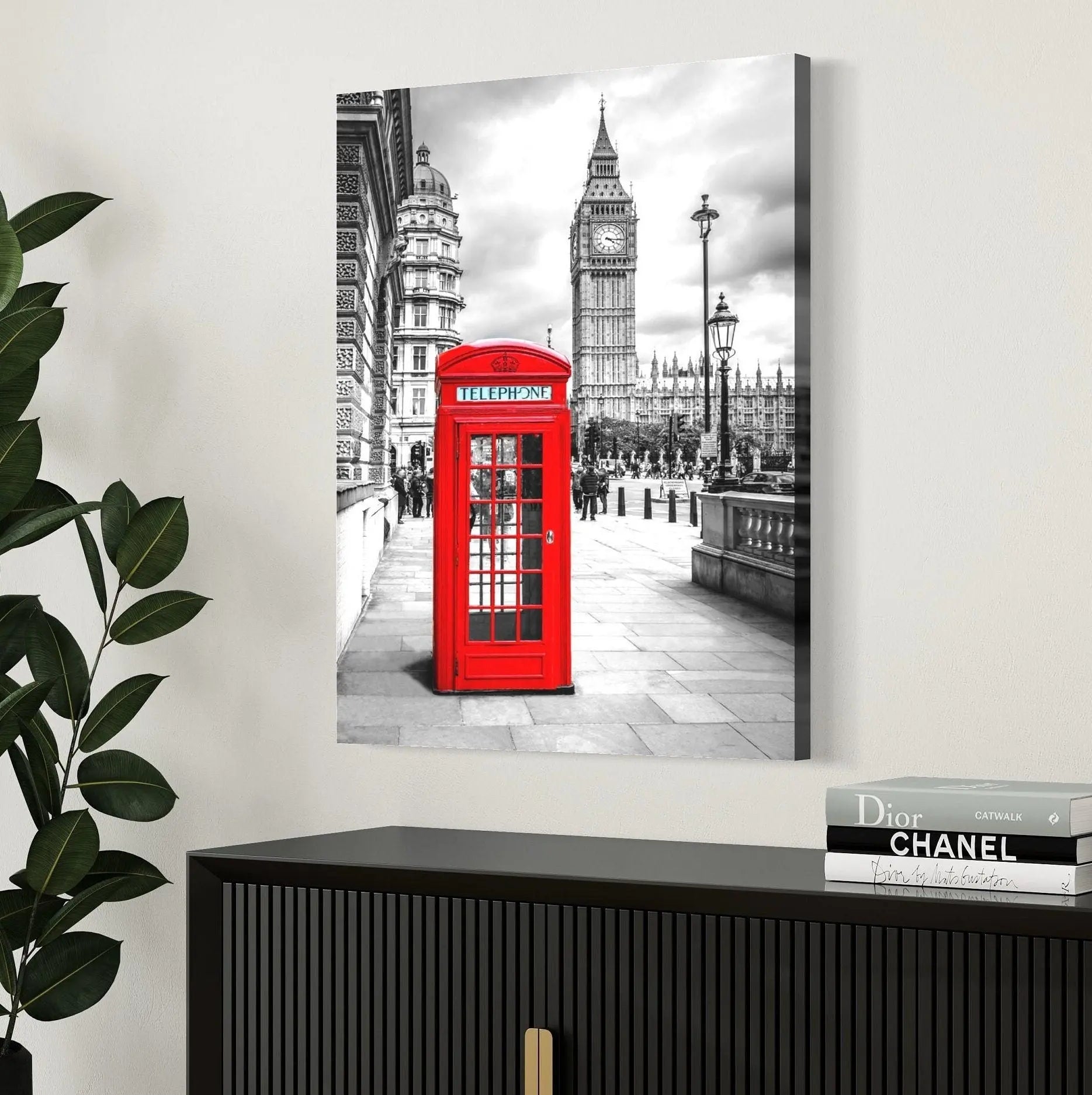 Traditional London Red Phone Booth Canvas Wall Art | Poster Print - Canvastoria