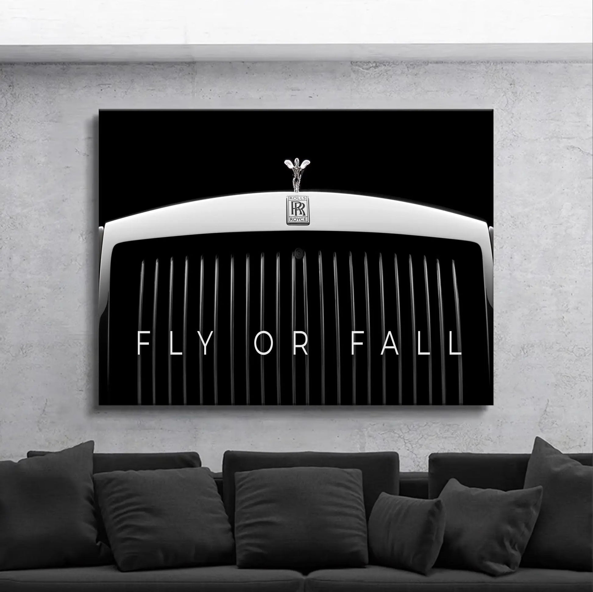 Fly or Fall Rolls Royce Canvas Wall Art | Poster Print Canvastoria