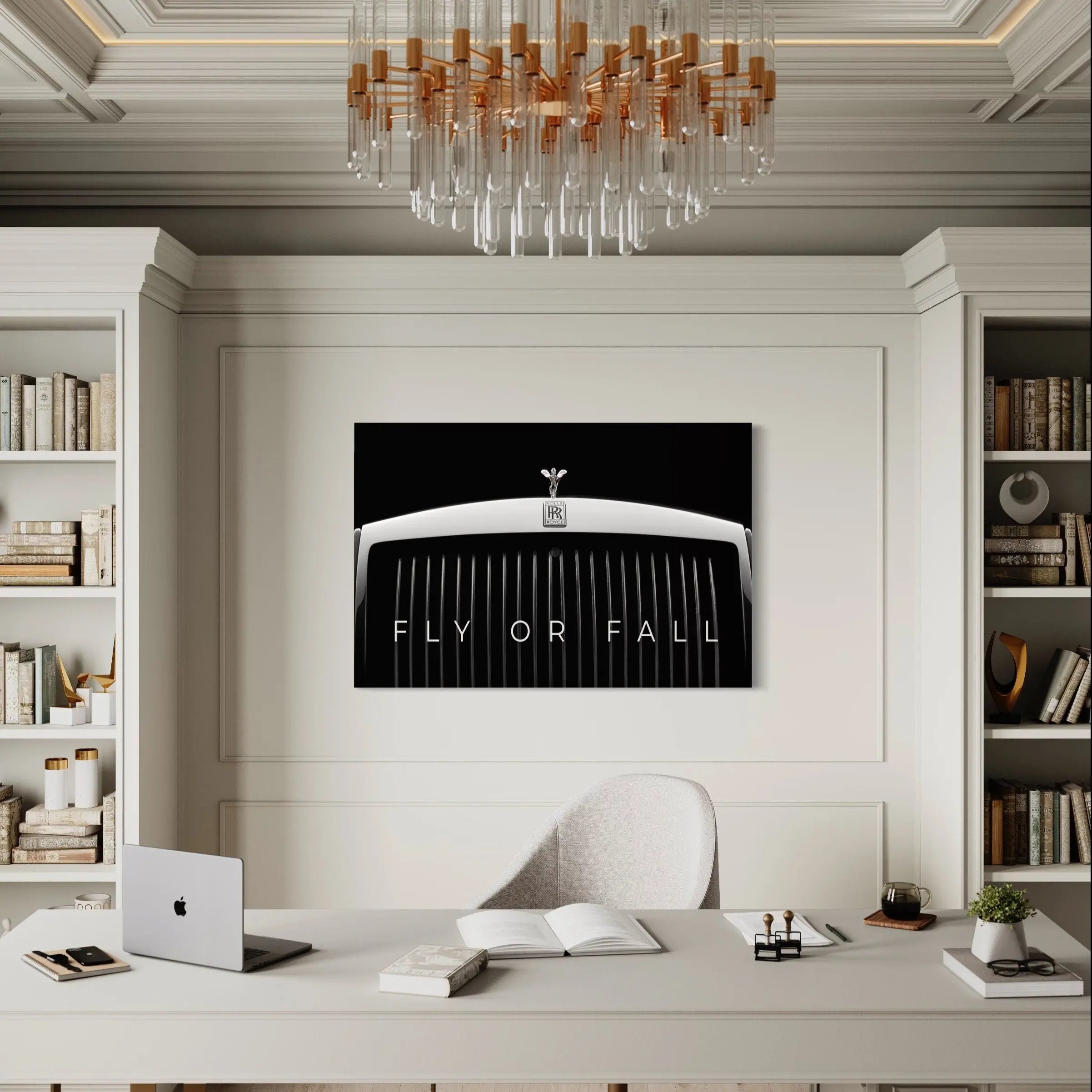 Fly or Fall Rolls Royce Canvas Wall Art | Poster Print Canvastoria
