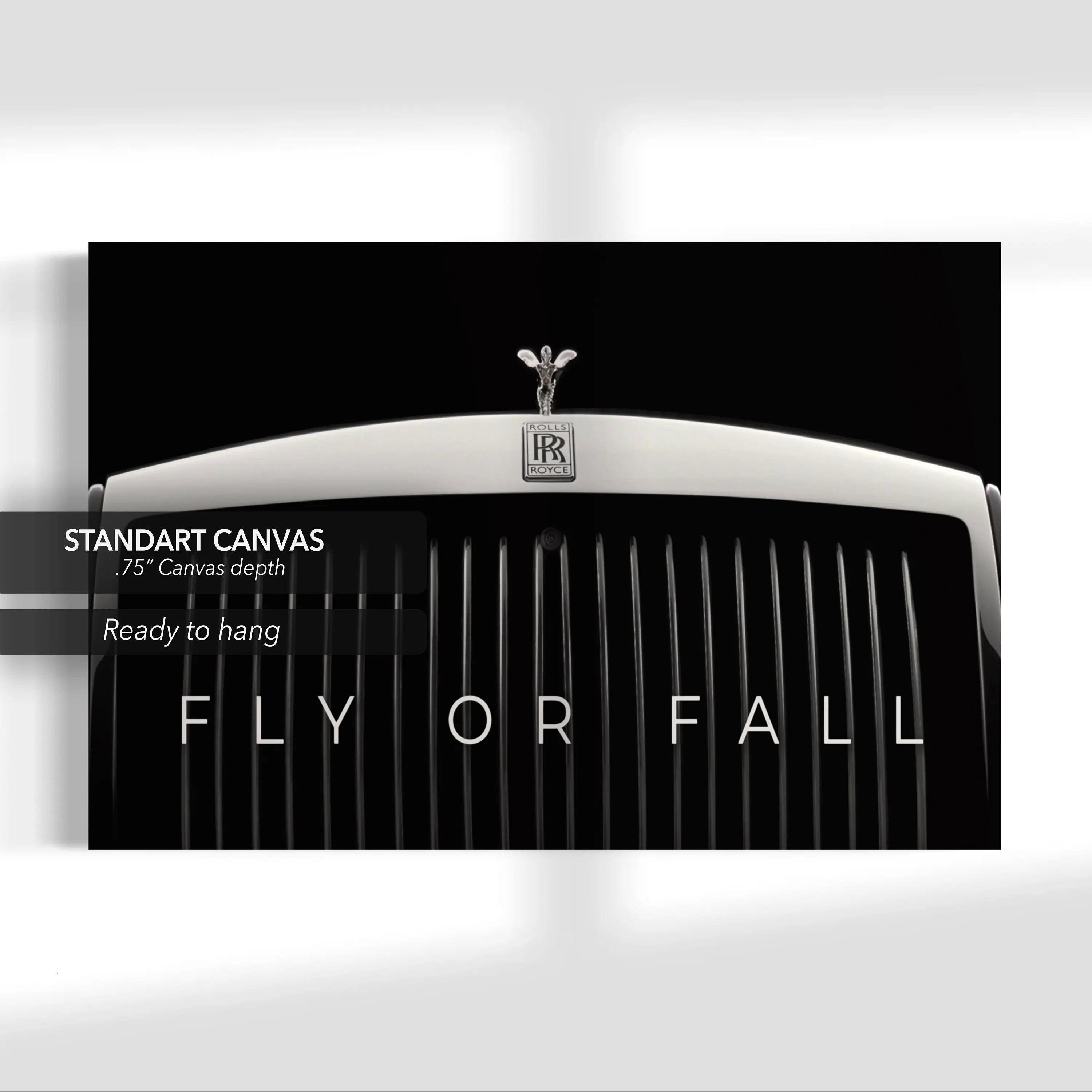 Fly or Fall Rolls Royce Canvas Wall Art | Poster Print Canvastoria