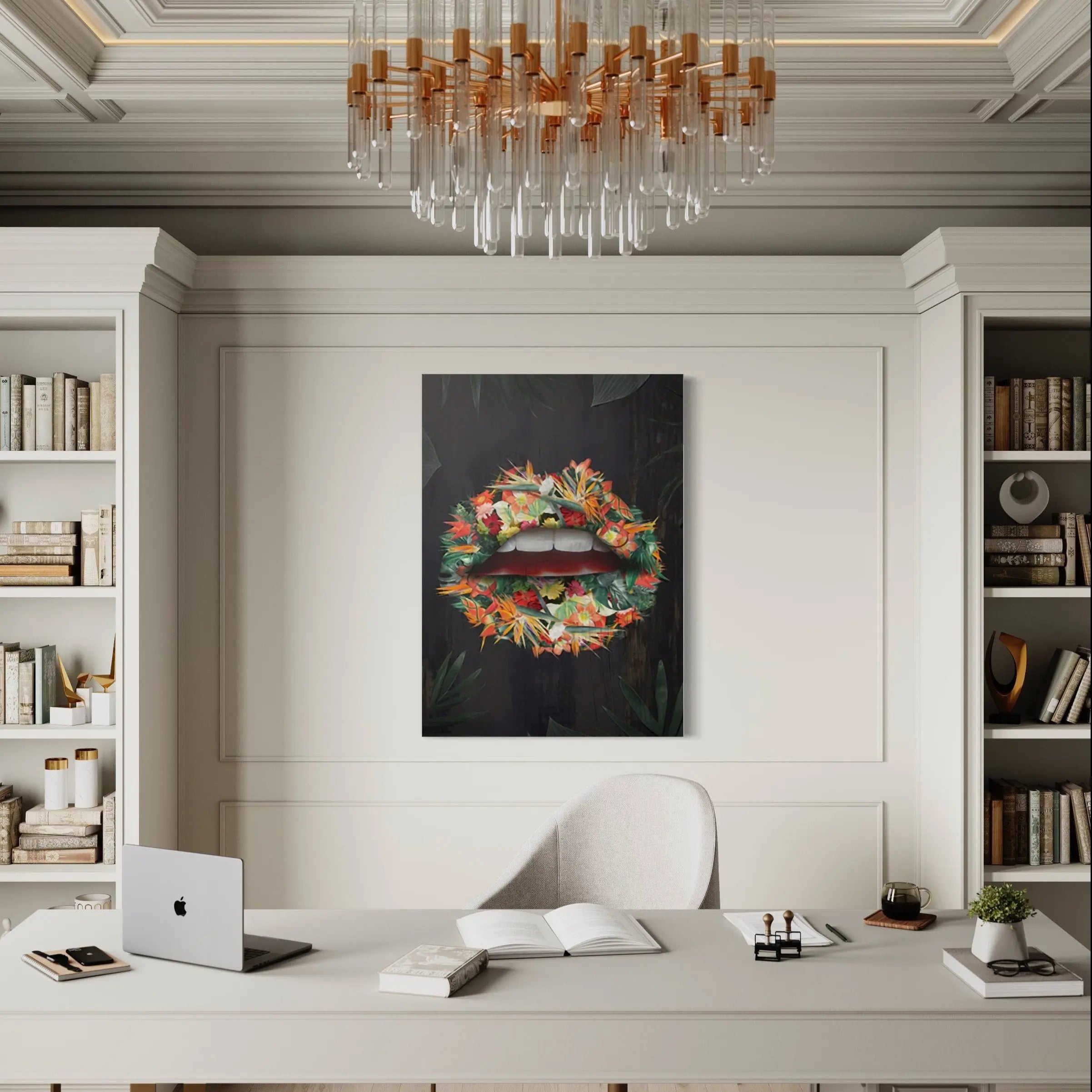 Fresh Flower Lips Canvas Wall Art | Poster Print Canvastoria