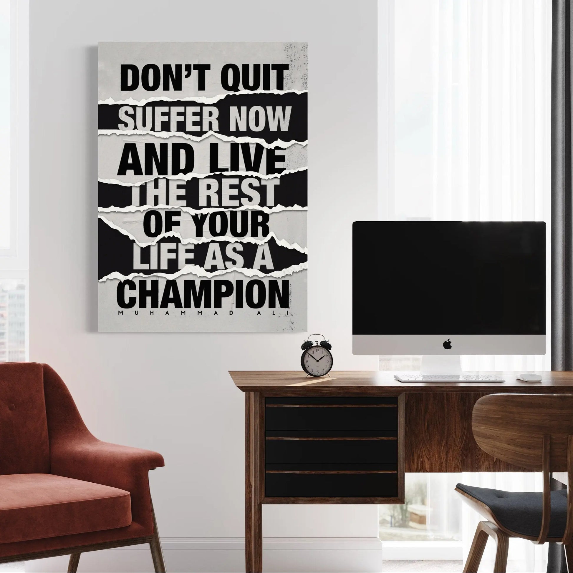 Muhammad Ali 'Don't Quit' Canvas Wall Art | Poster Print Canvastoria