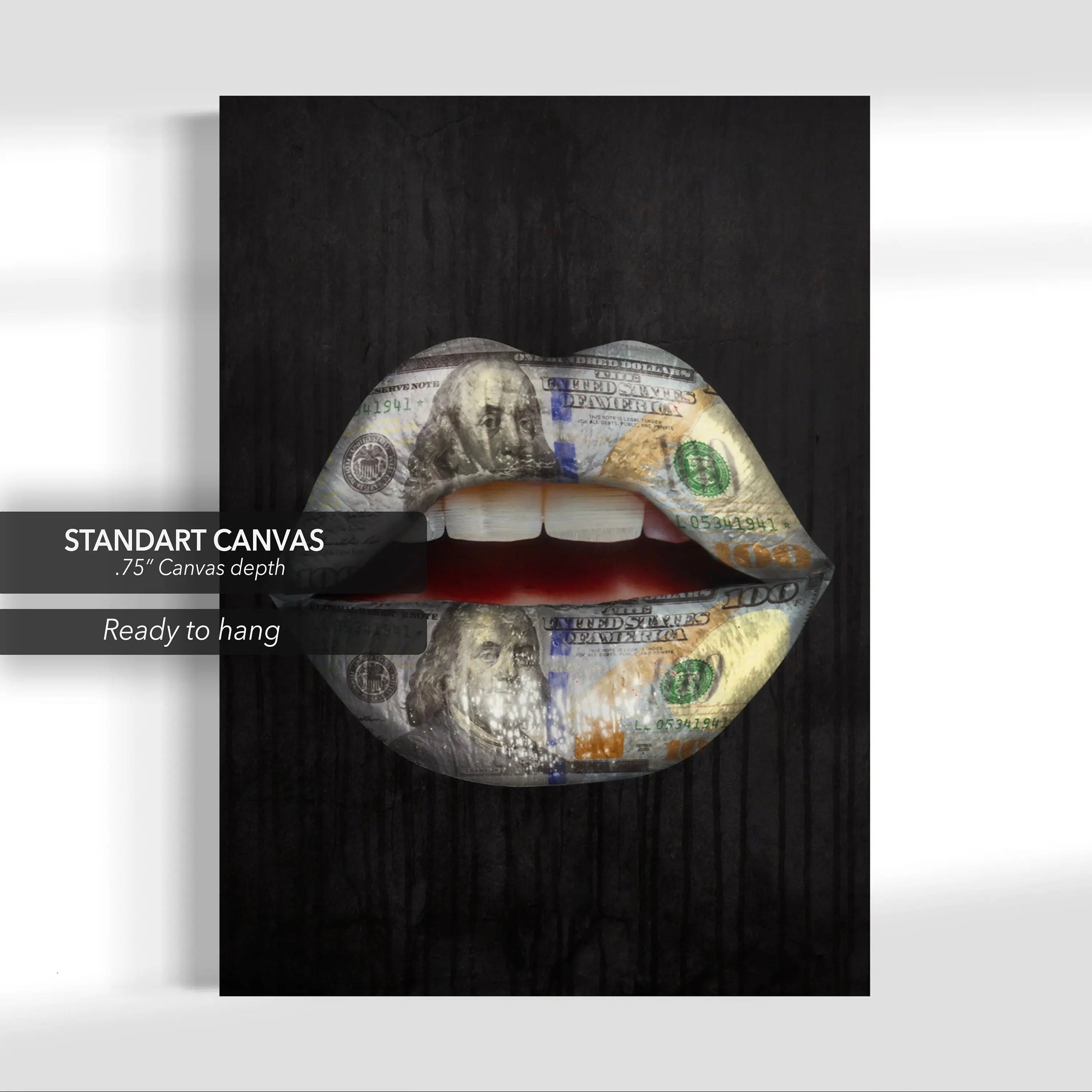 Expensive Taste Lips Canvas Wall Art | Poster Print Canvastoria