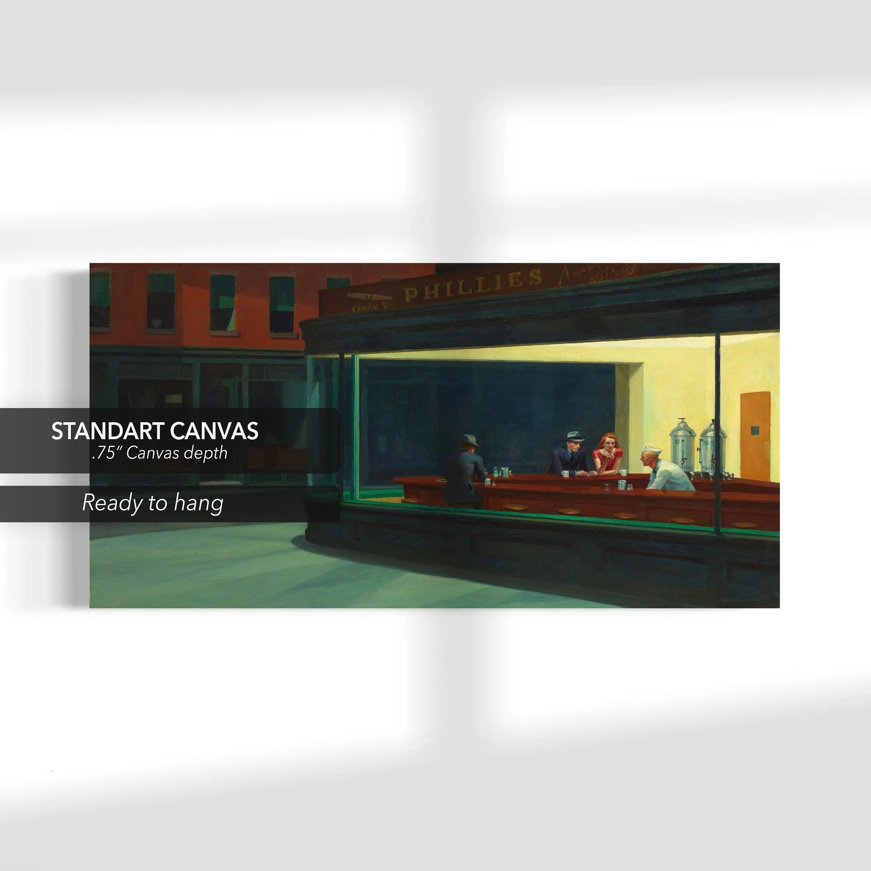 Edward Hopper 'Nighthawks' 1942 Canvas Wall Art | Poster Print Canvastoria