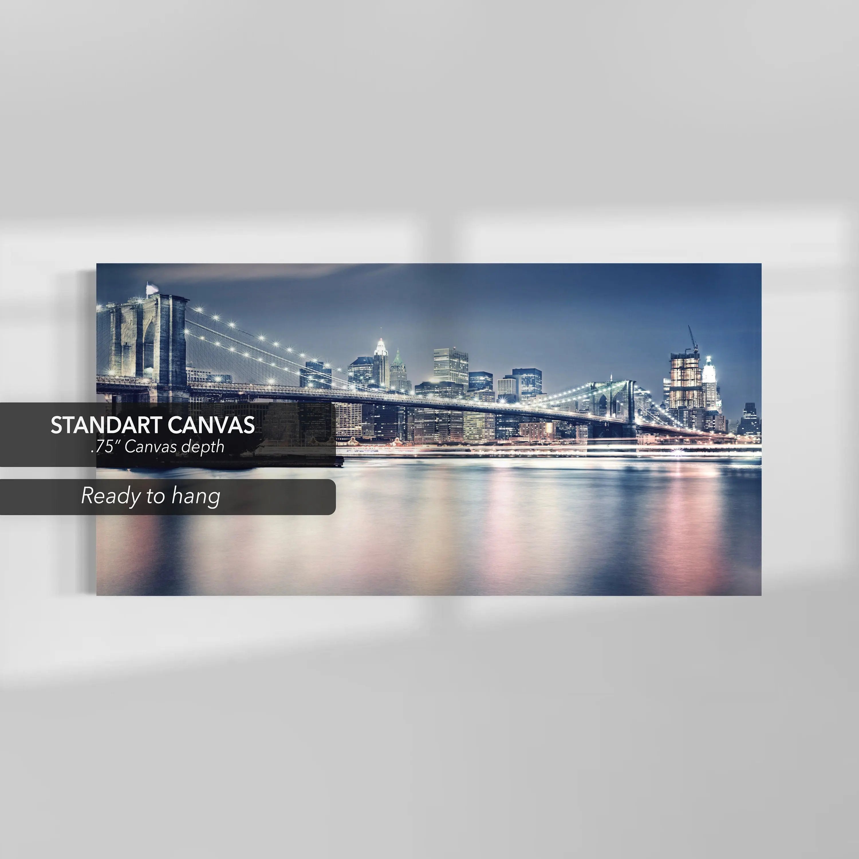 Brooklyn Bridge Panoramic Canvas Wall Art | Poster Print Canvastoria