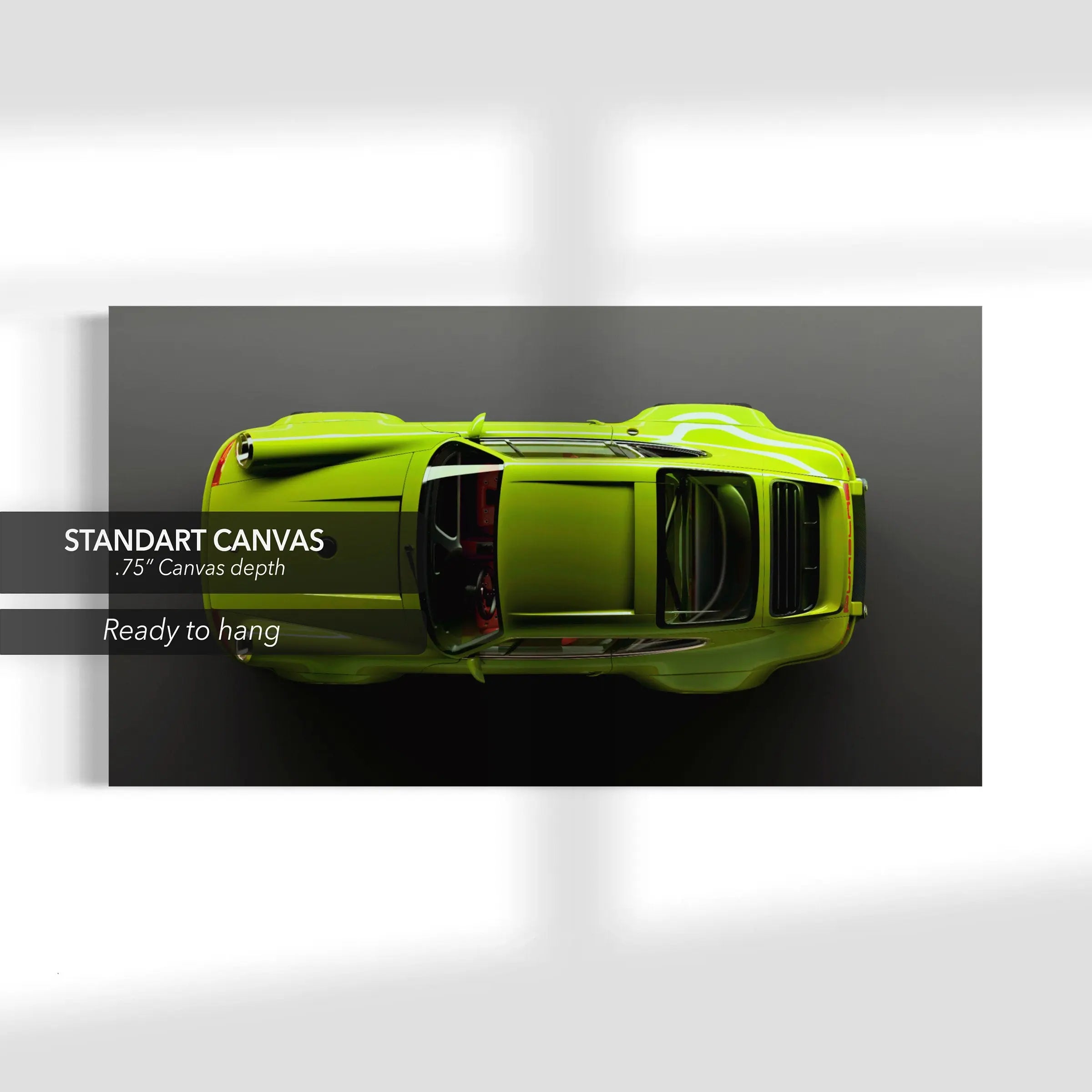 Light Green Porsche Top Canvas Wall Art | Poster Print Canvastoria