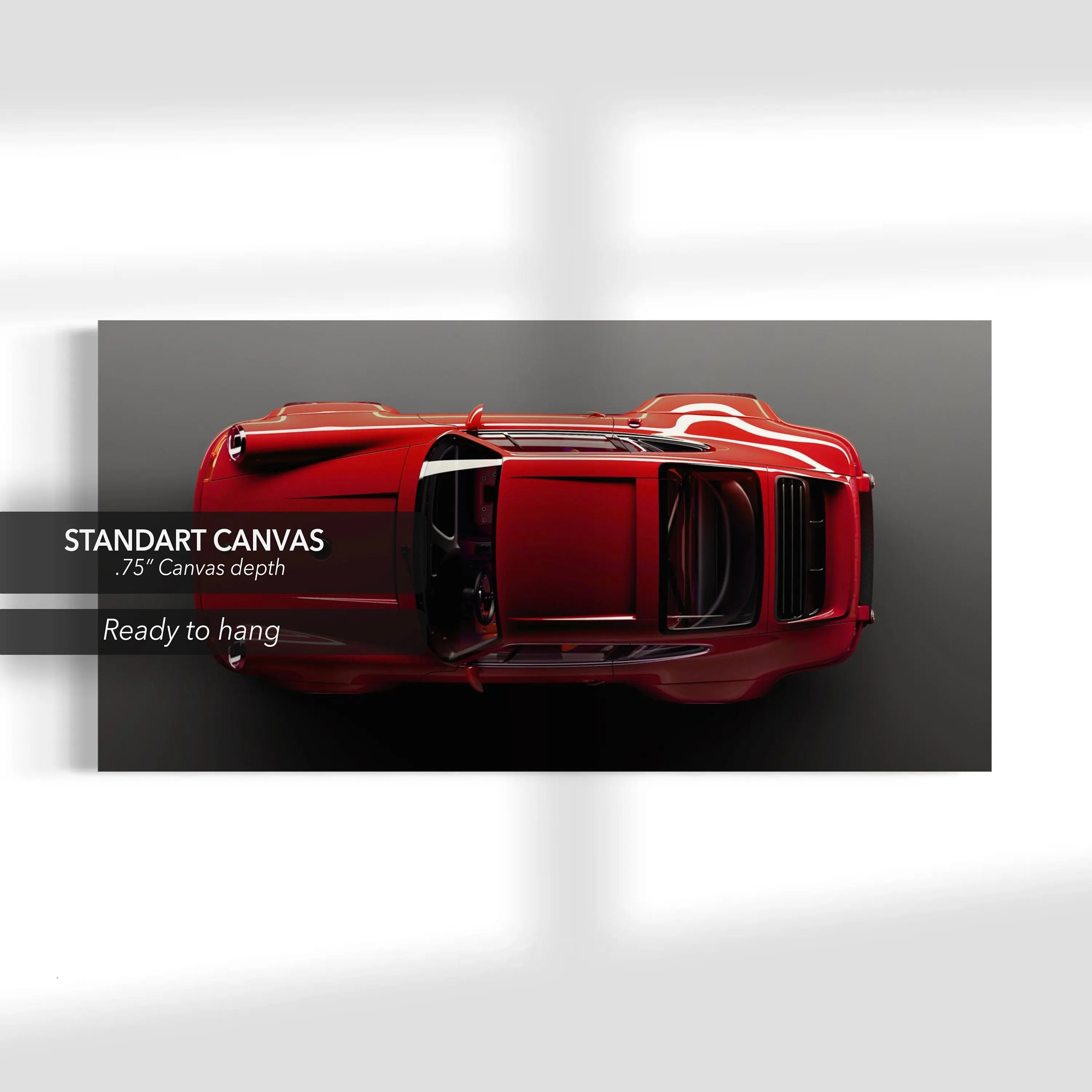 Red Porsche Top Canvas Wall Art | Poster Print Canvastoria