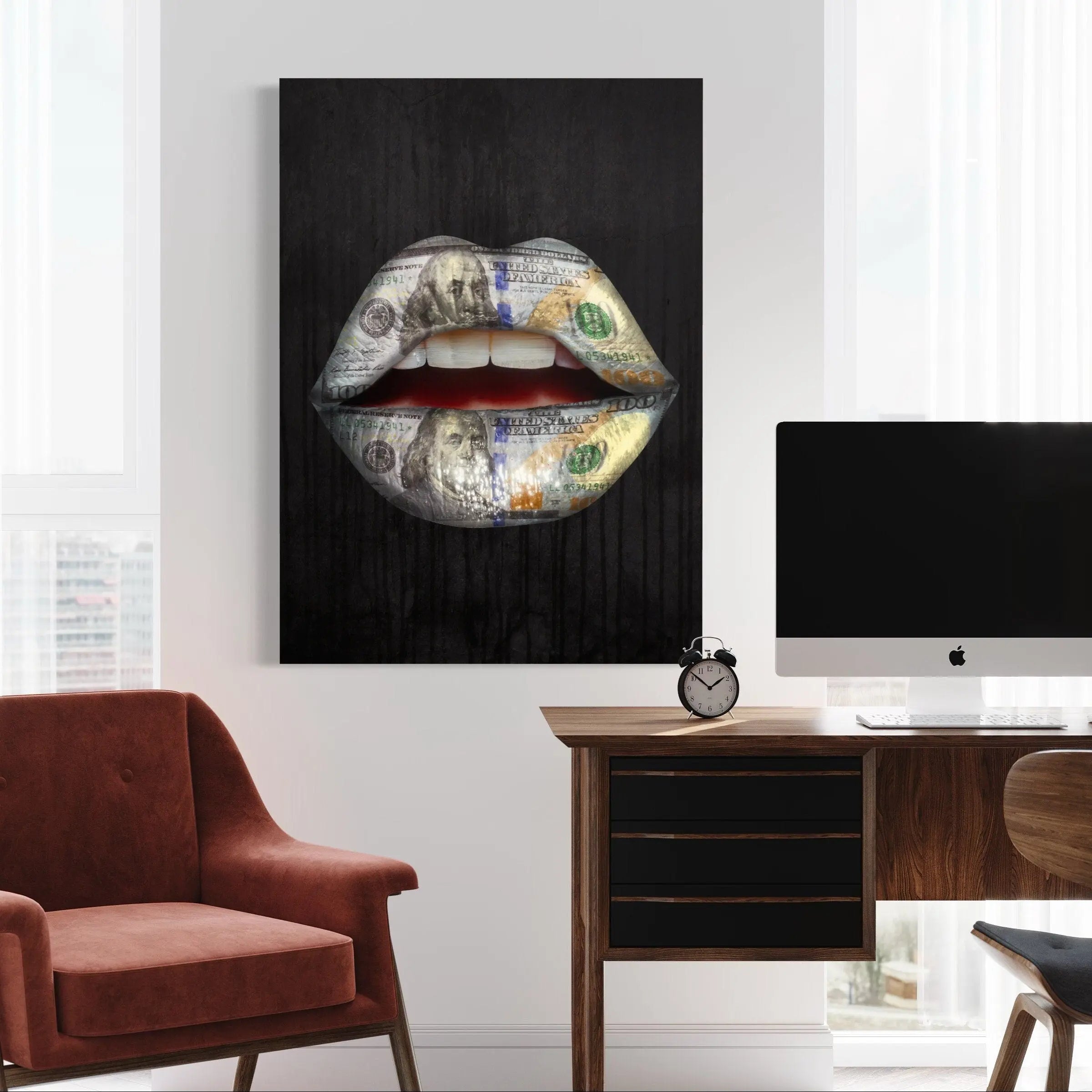 Expensive Taste Lips Canvas Wall Art | Poster Print Canvastoria