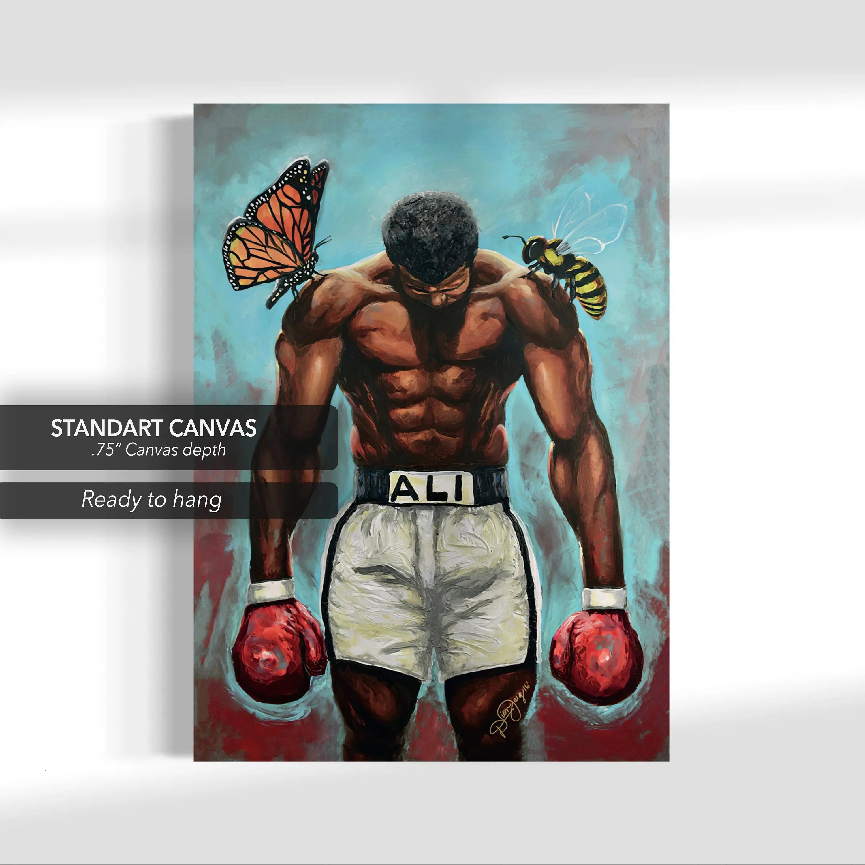 Muhammad Ali - Float Like a Butterfly, Sting Like a Bee Canvas Wall Art | Poster Print - Canvastoria