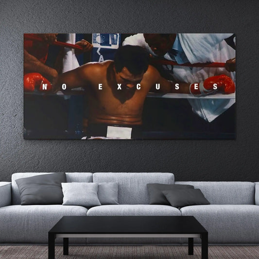 Muhammad Ali 'No Excuses' Canvas Wall Art | Poster Print Canvastoria