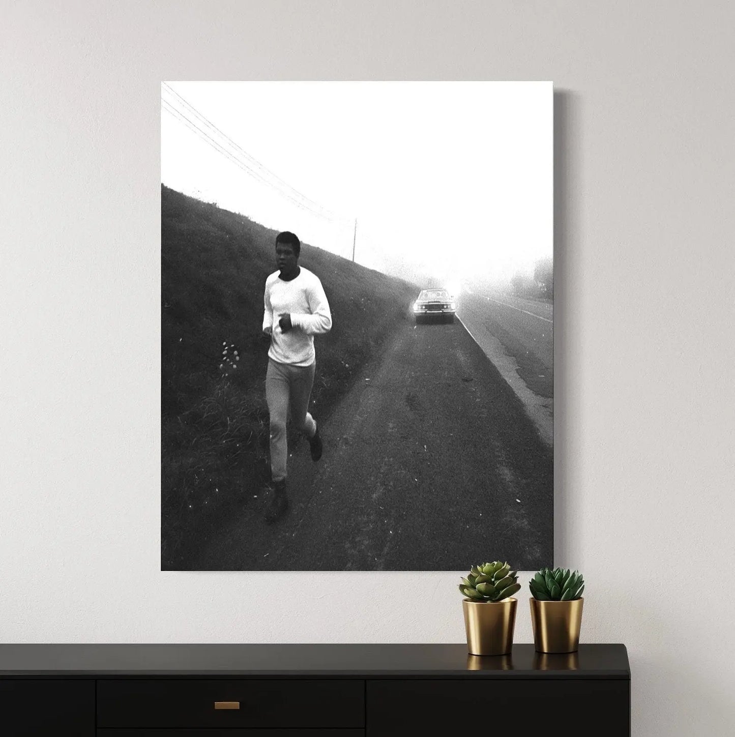 Muhammad Ali 'Running Along The Side' Canvas Wall Art | Poster Print Canvastoria