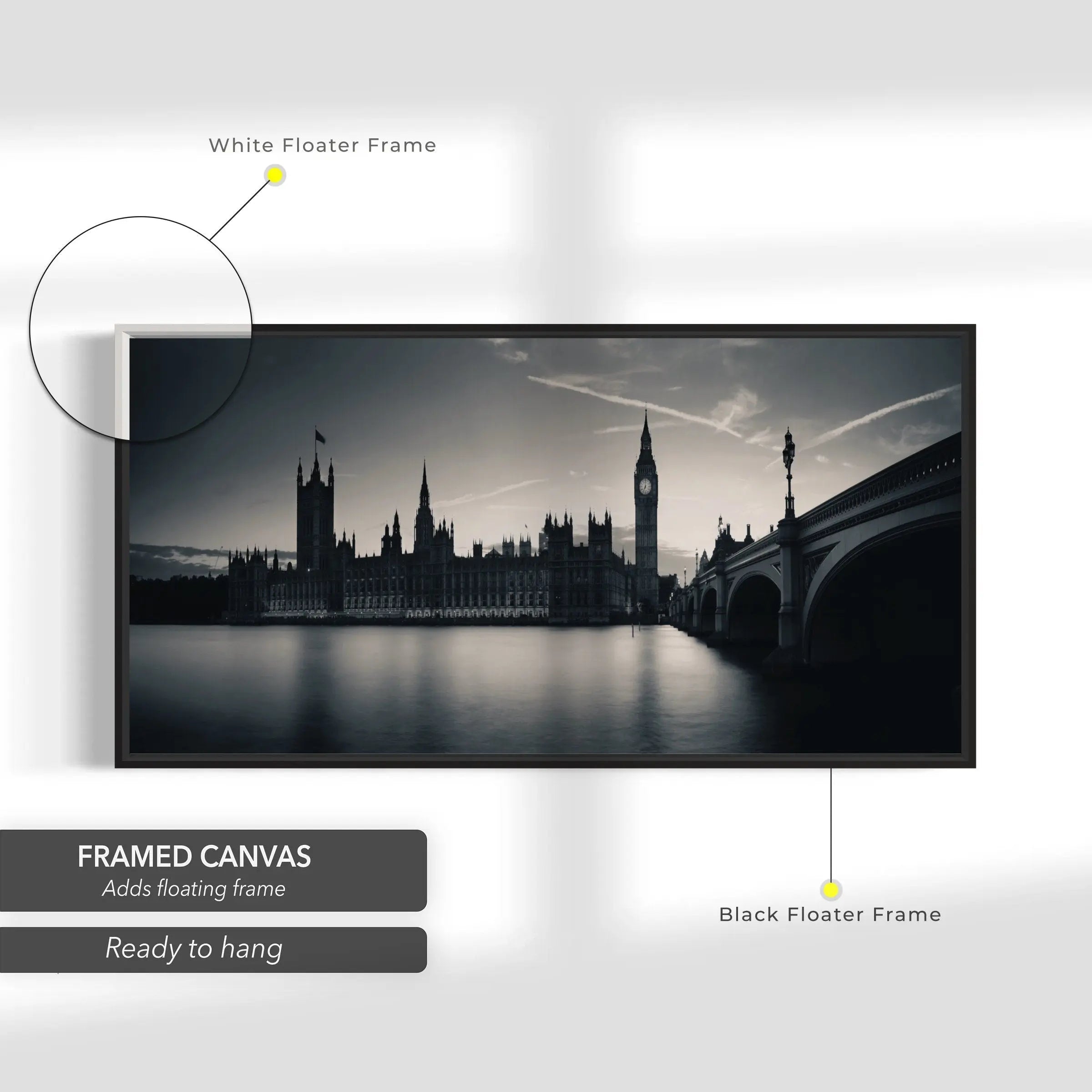London City Panorama Skyline Canvas Wall Art | Poster Print Canvastoria